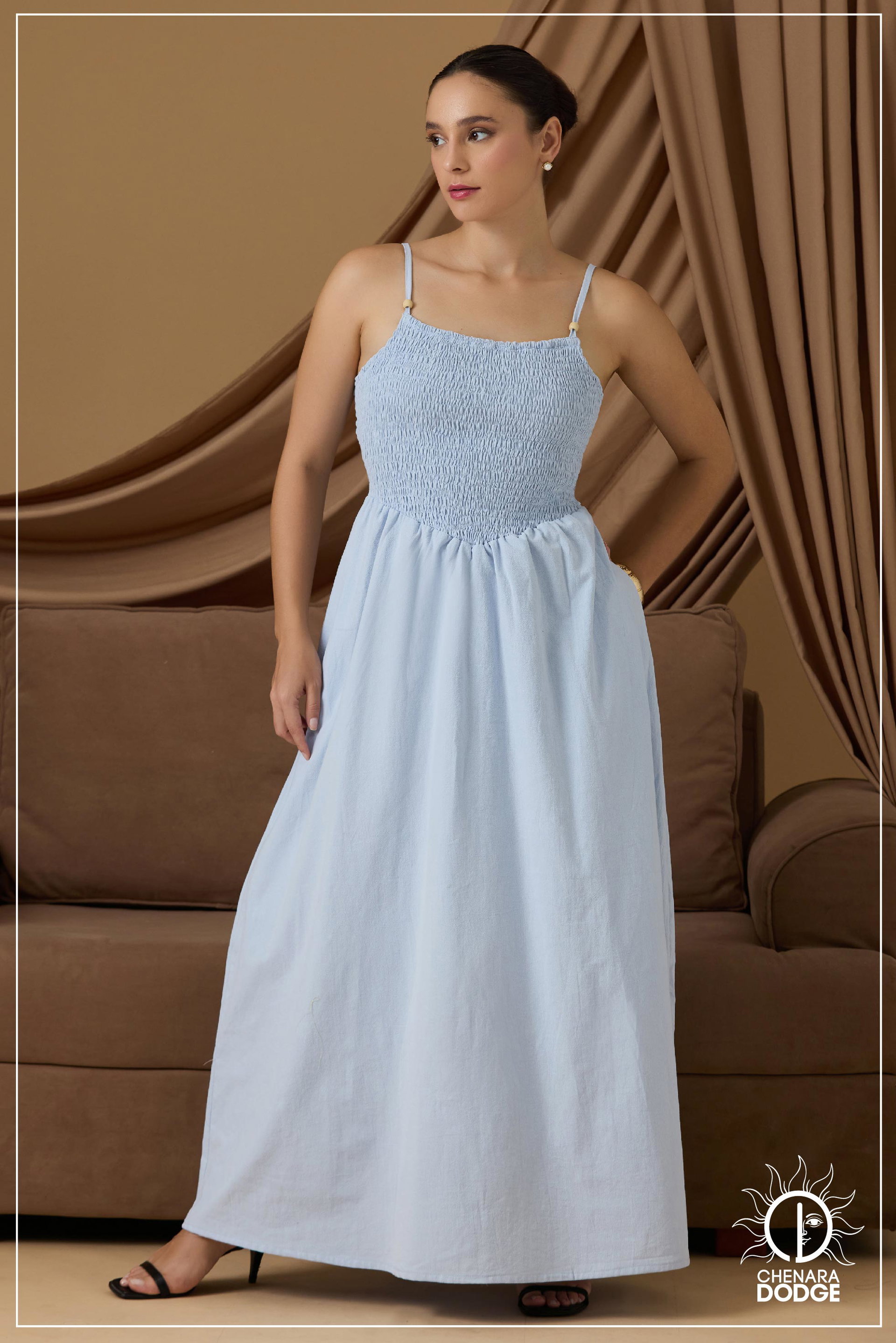 MERILLE SMOCKED MAXI DRESS