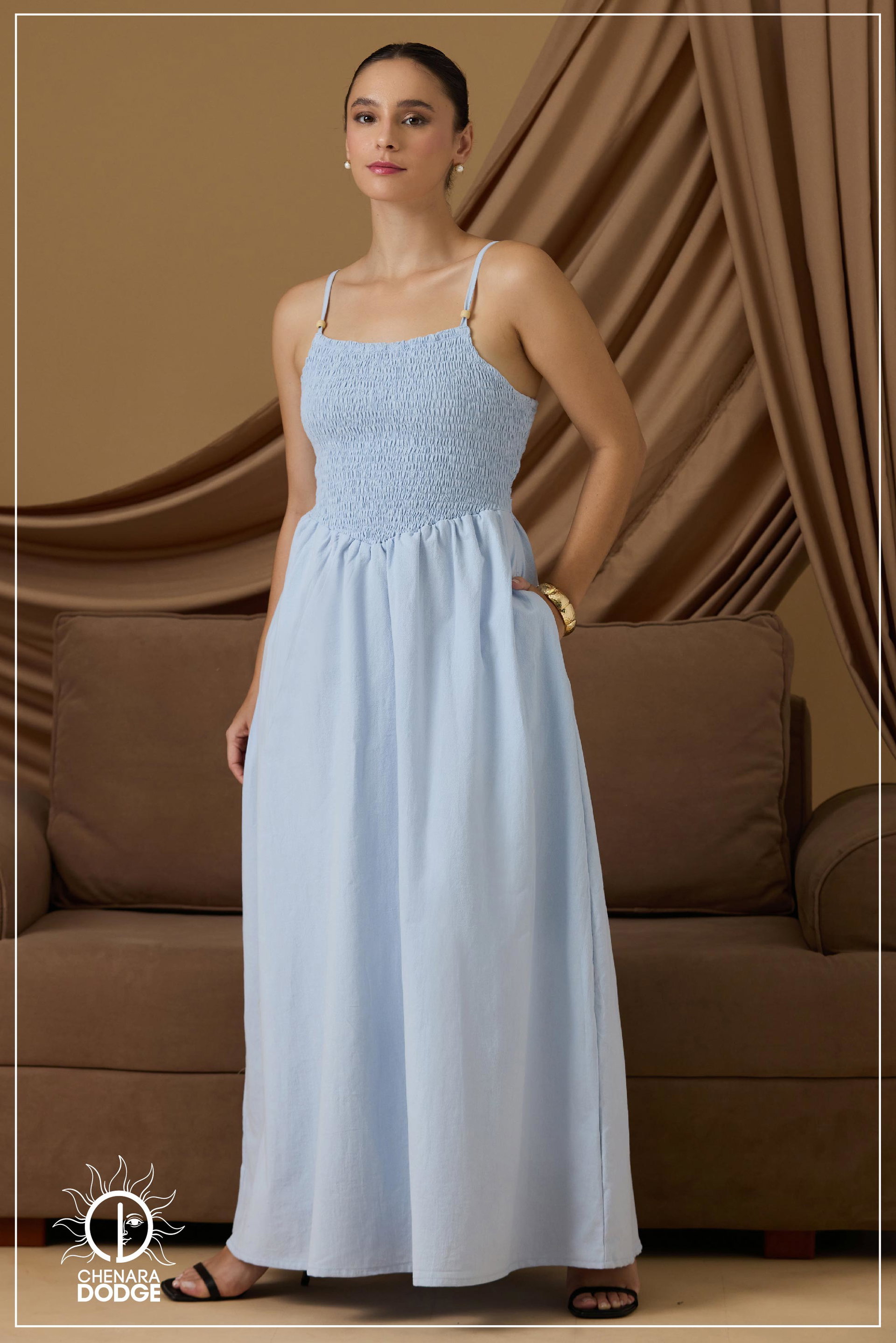 MERILLE SMOCKED MAXI DRESS