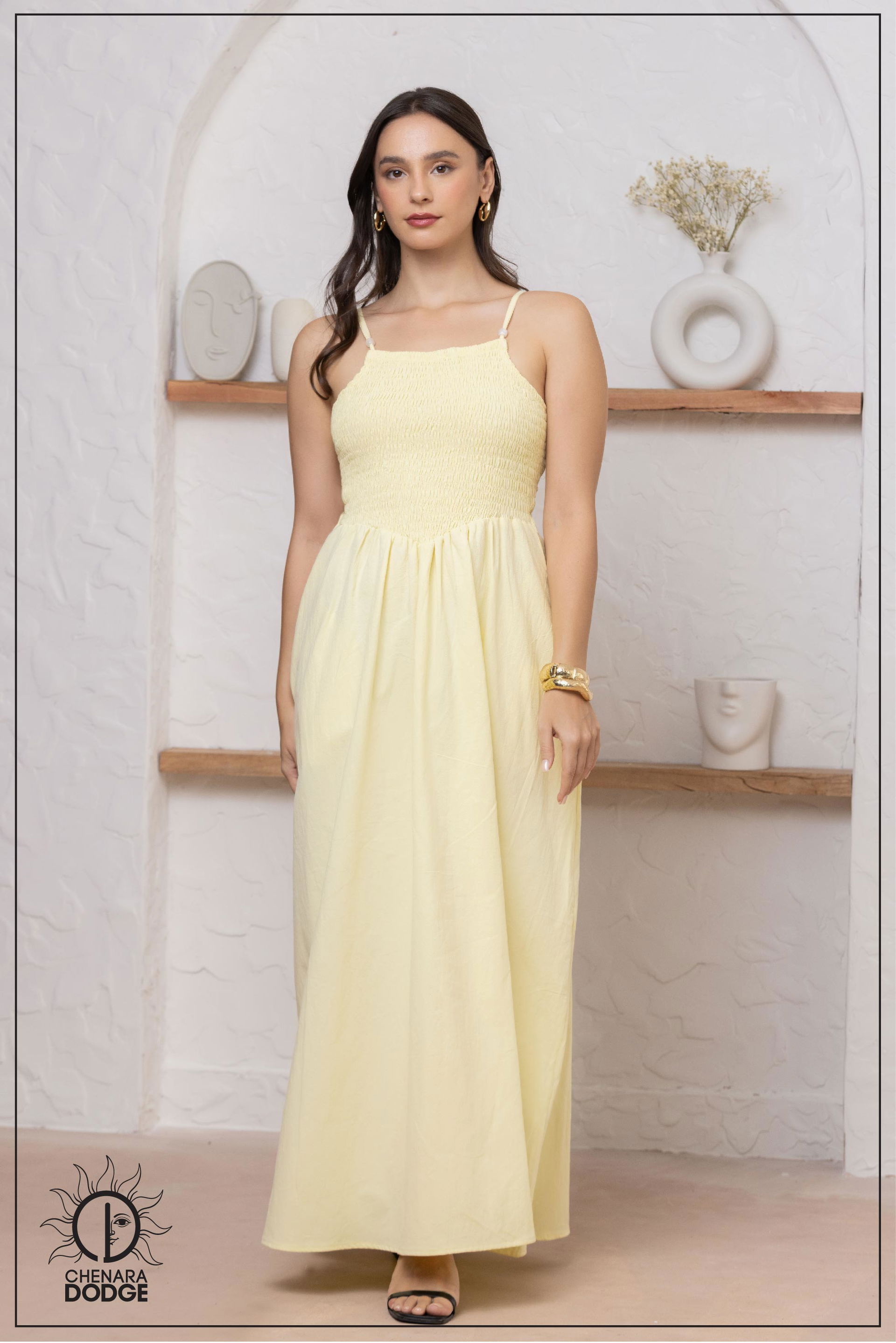 MERILLE SMOCKED MAXI DRESS