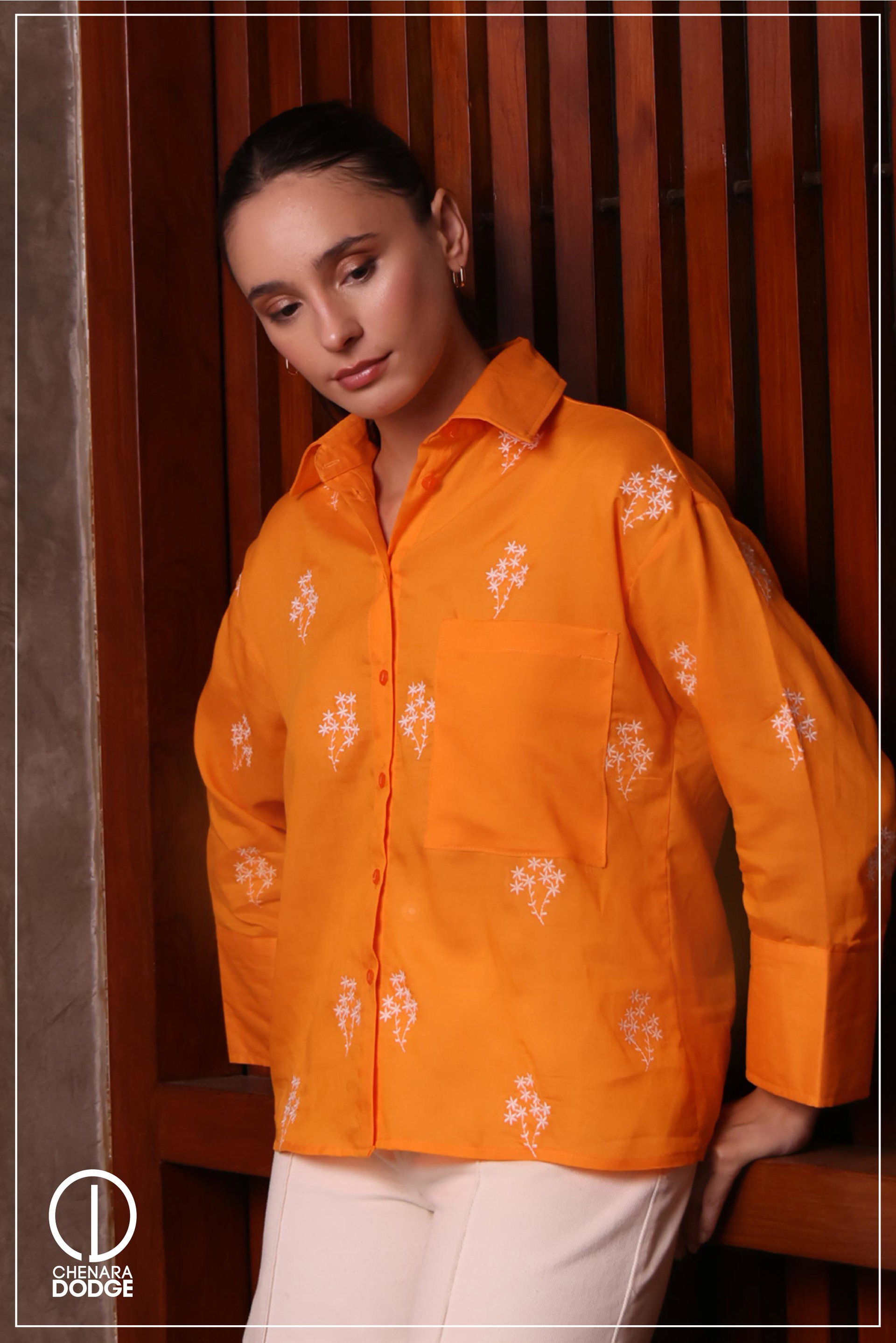 MIA BUTTON DOWN EMB SHIRT