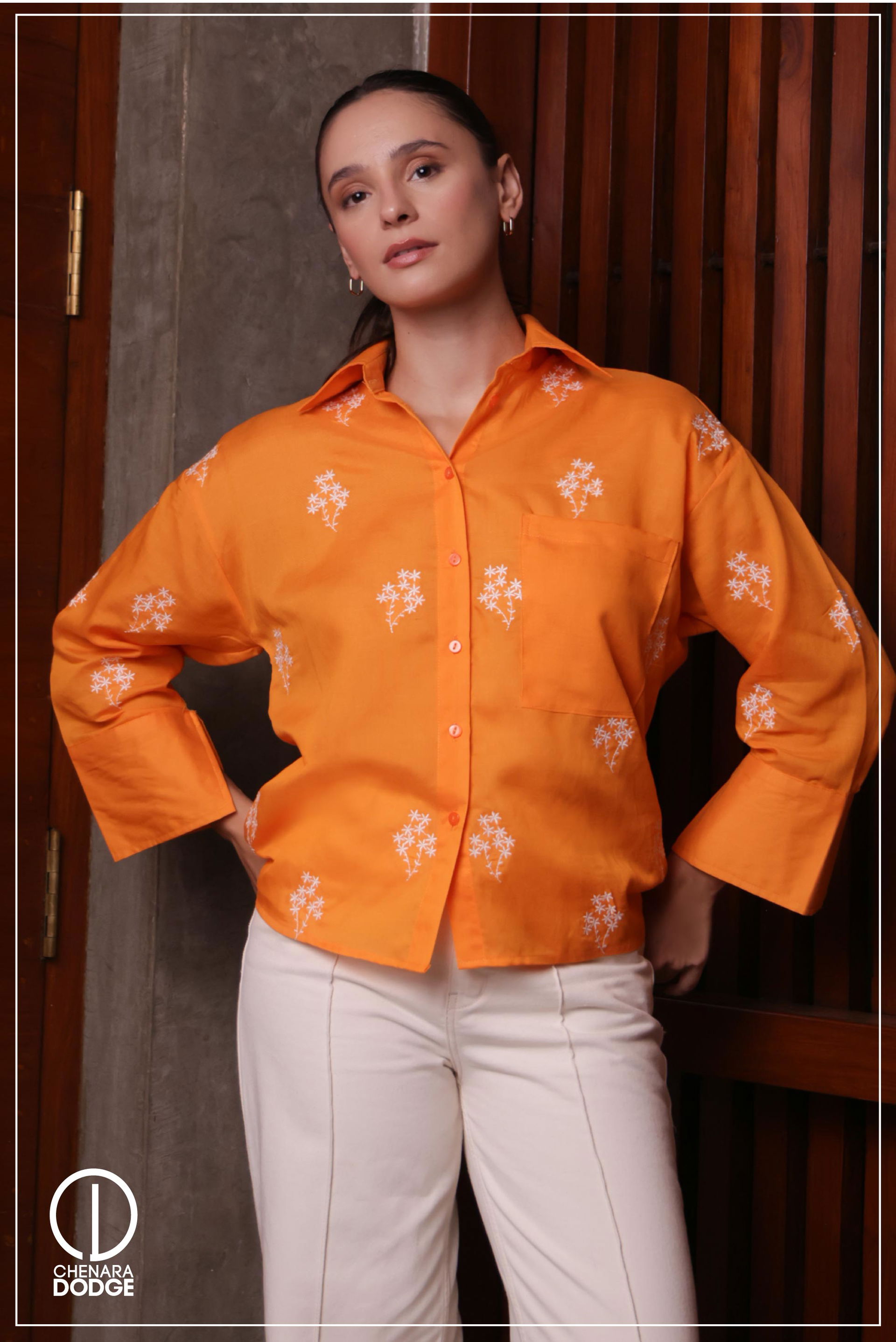 MIA BUTTON DOWN EMB SHIRT