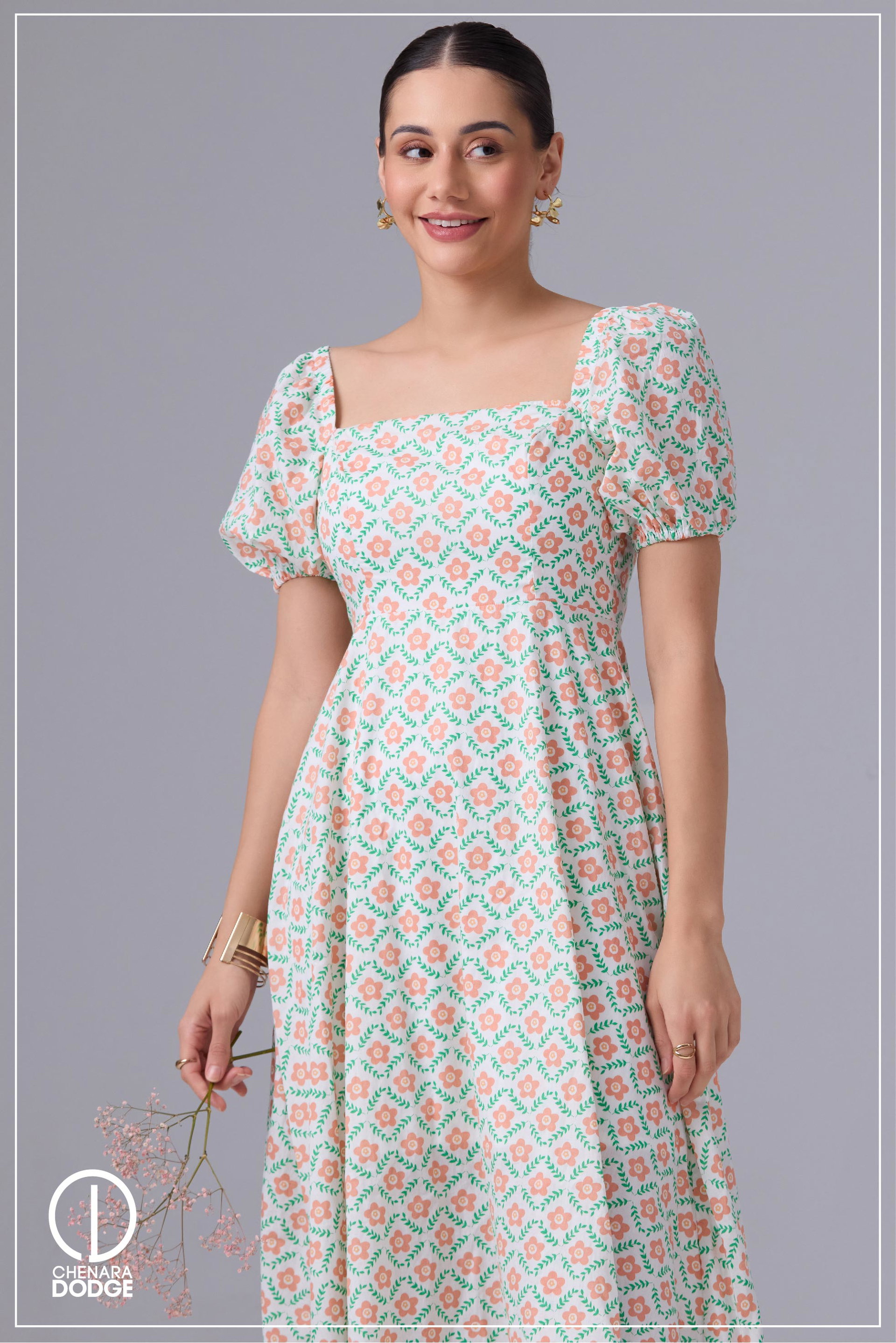 MILEY PUFF SLEEVE MIDI DRESS