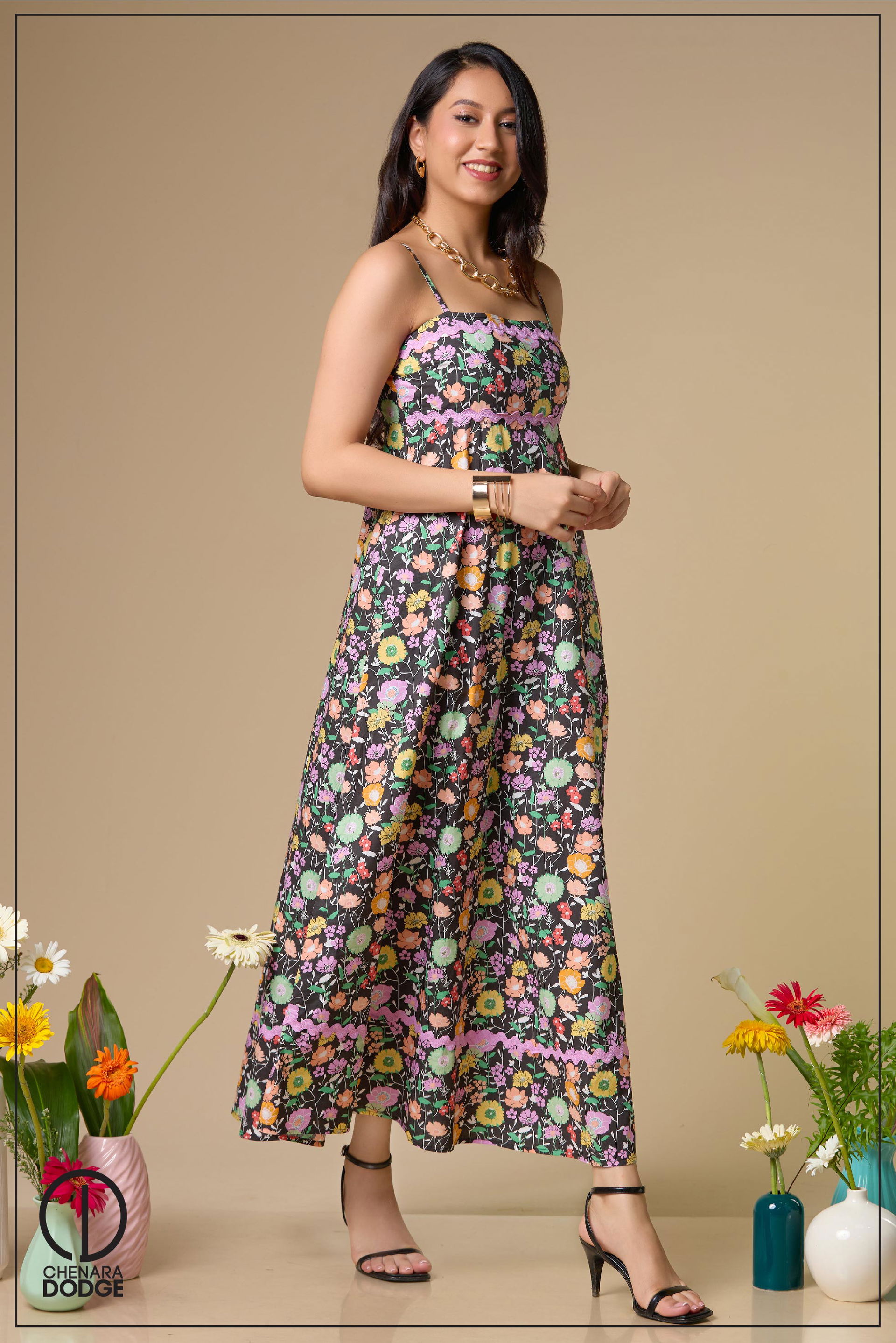 Black- Flower Print
