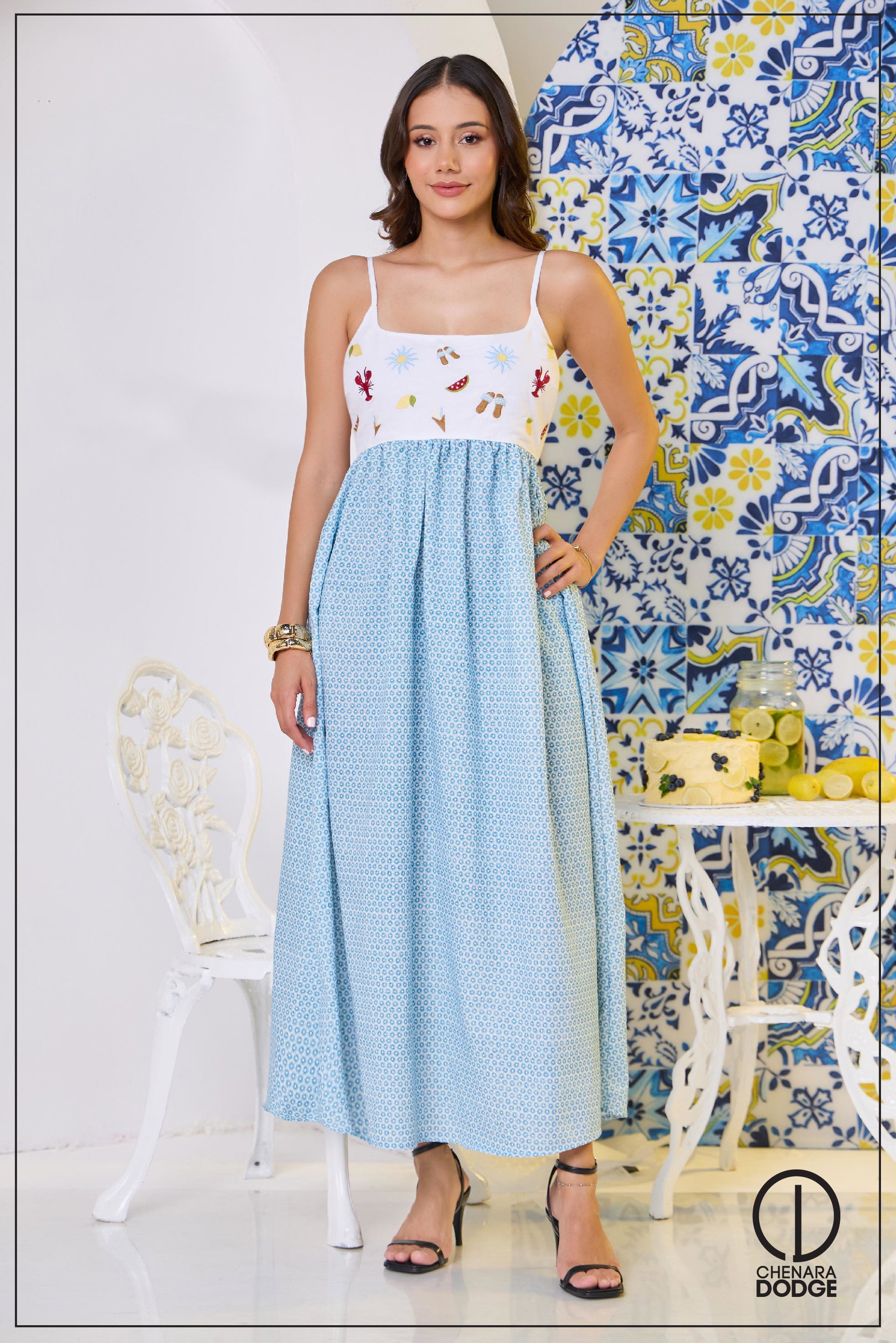 KENDAL EMBROIDERED MAXI DRESS