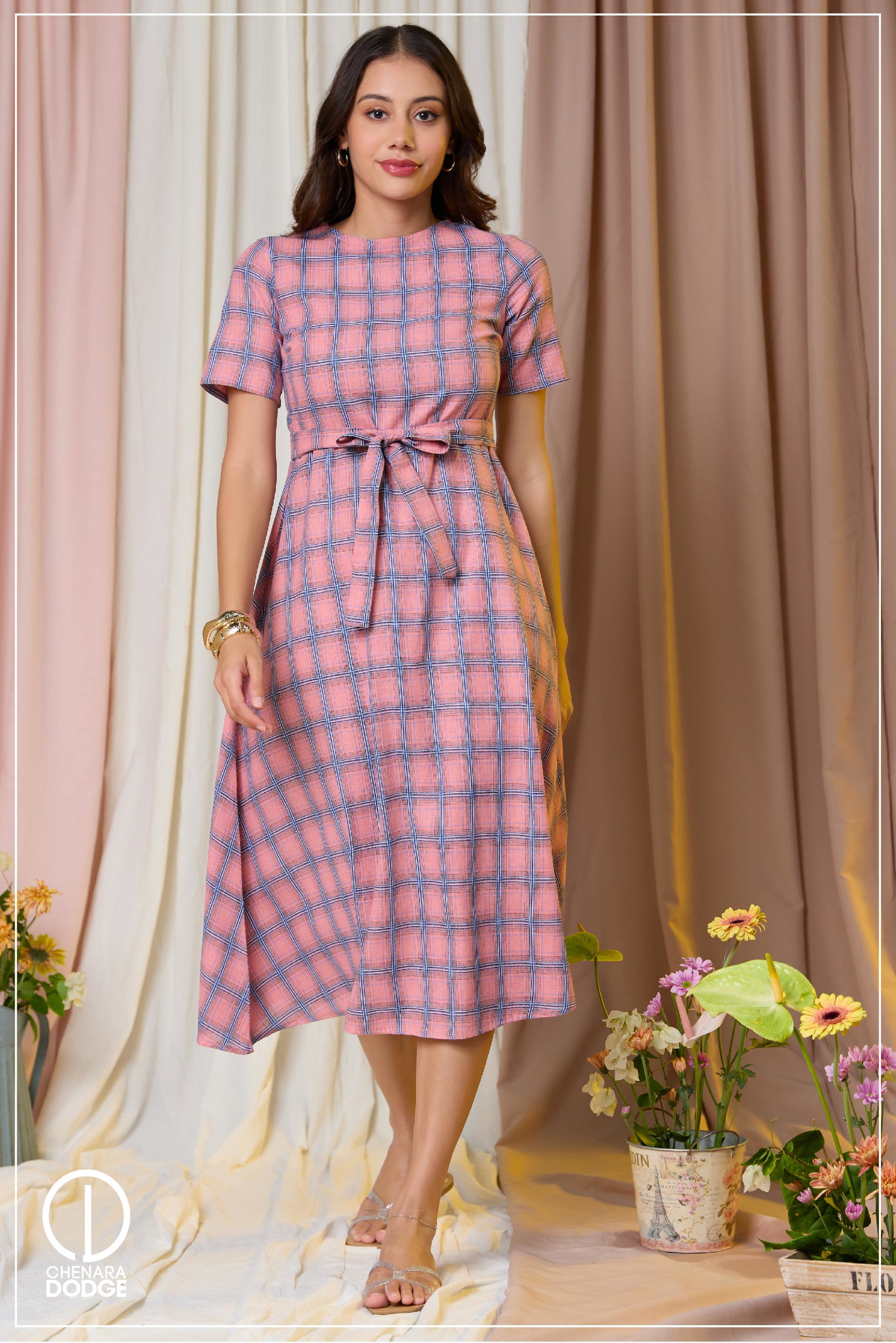 MOLLY TIE-UP MIDI DRESS