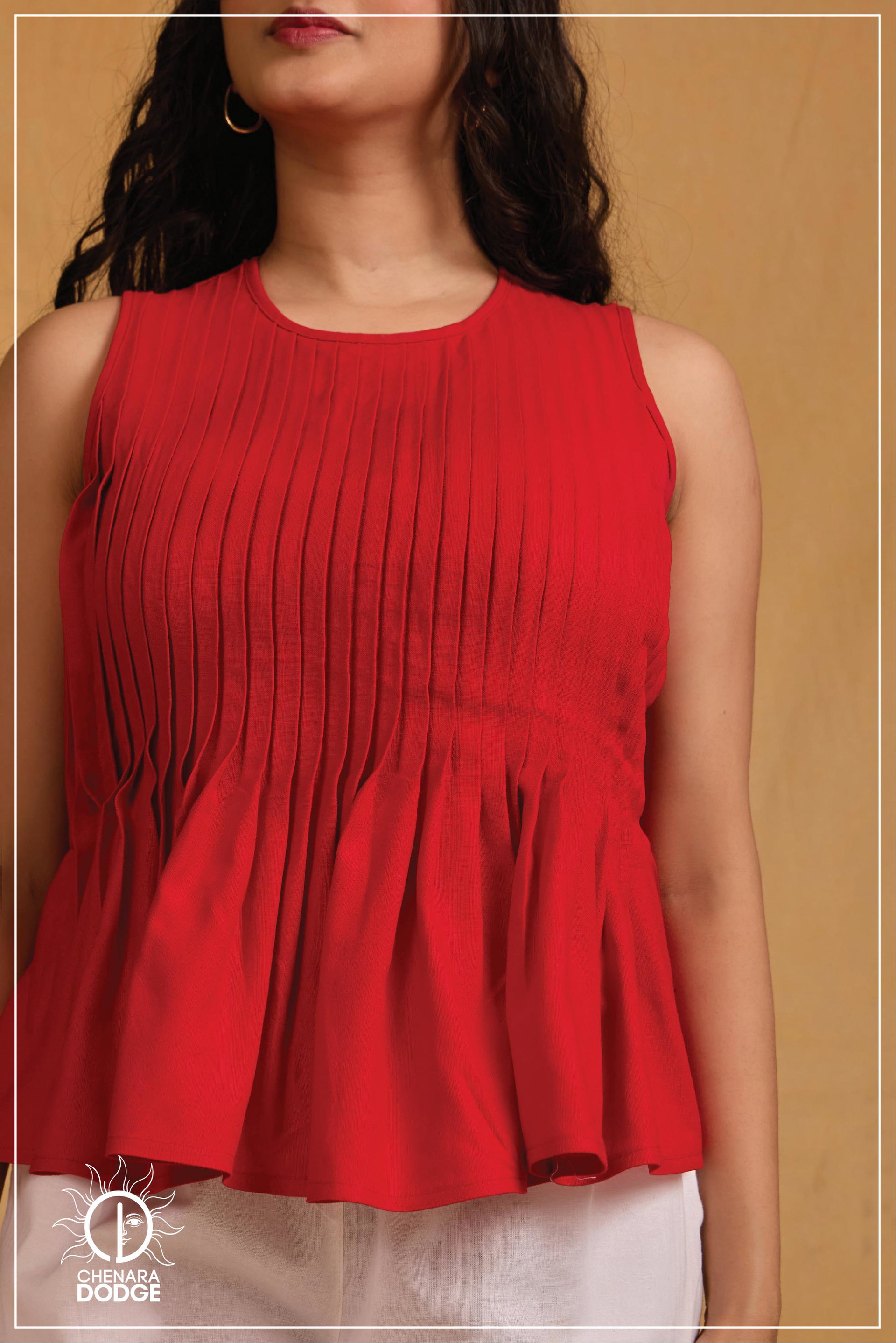 MONICA SLEEVELESS FRILLED TOP