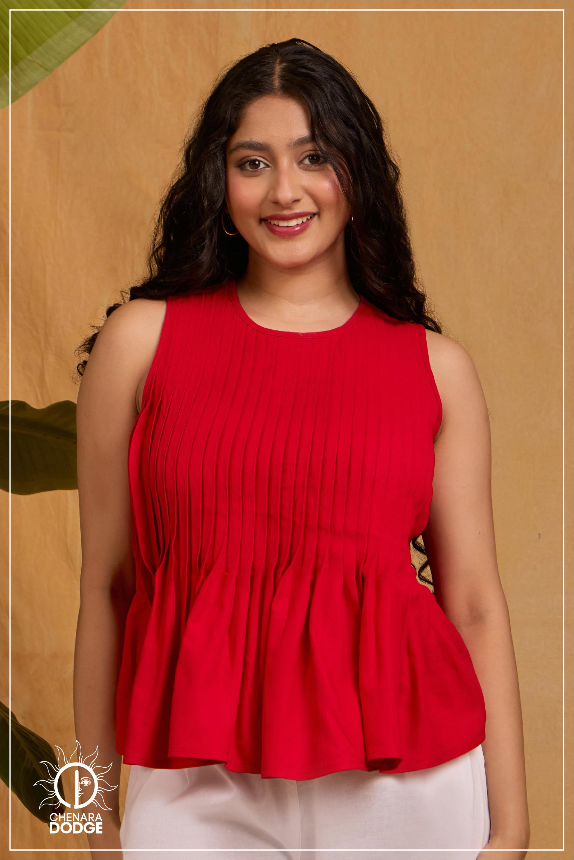 MONICA SLEEVELESS FRILLED TOP