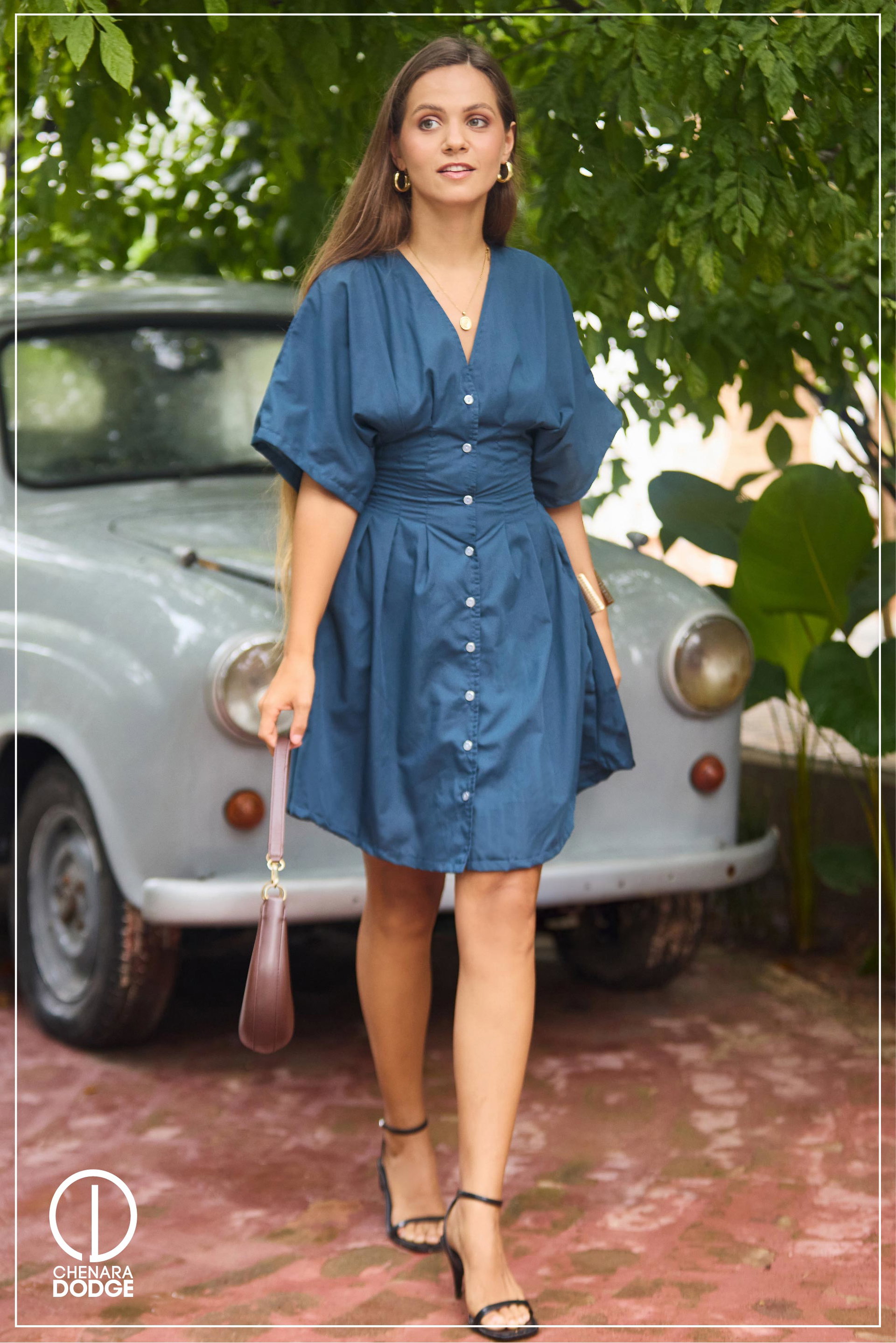 MULAN PLEATED MINI DRESS
