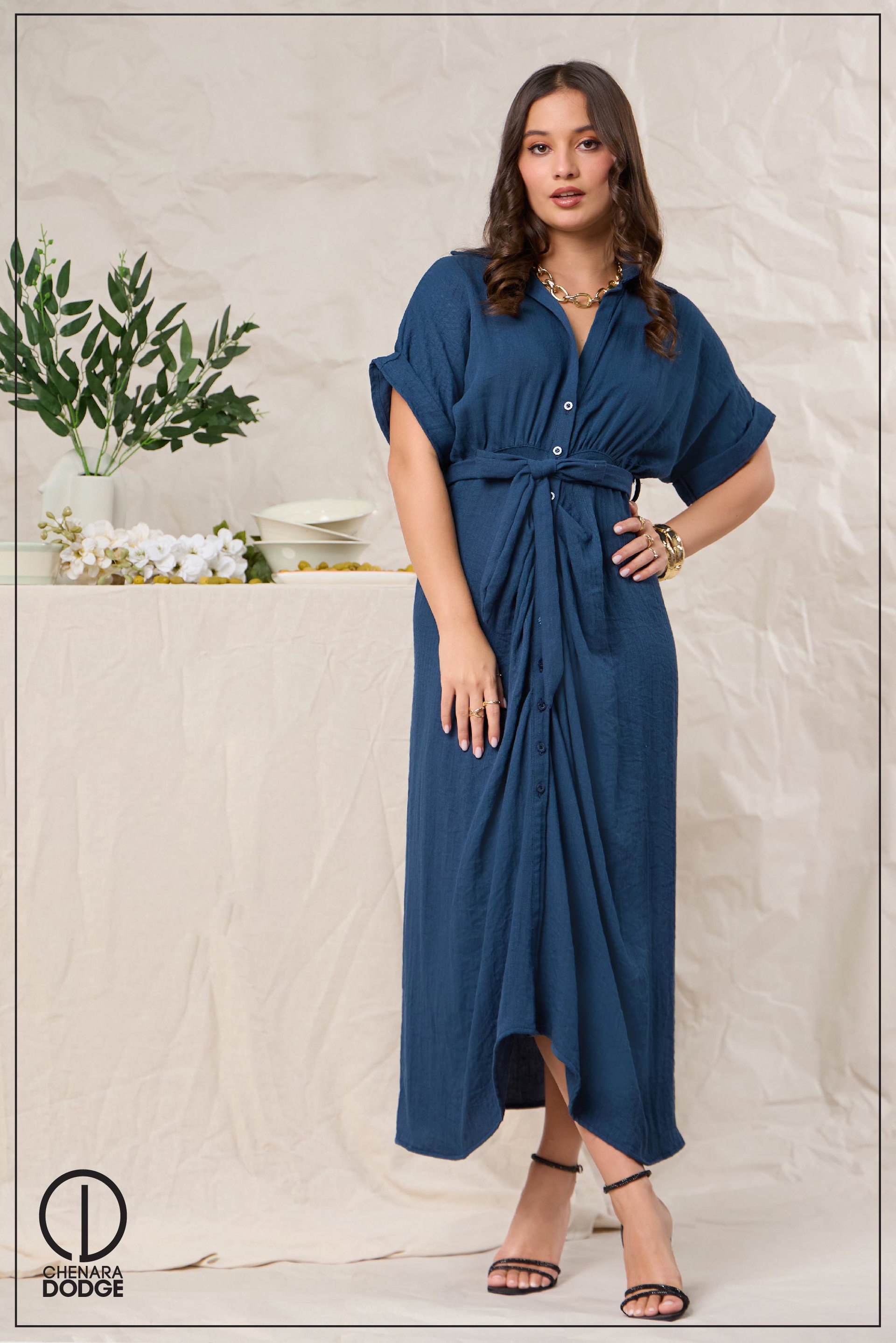 NANCY BELL SLEEVE MIDI DRESS