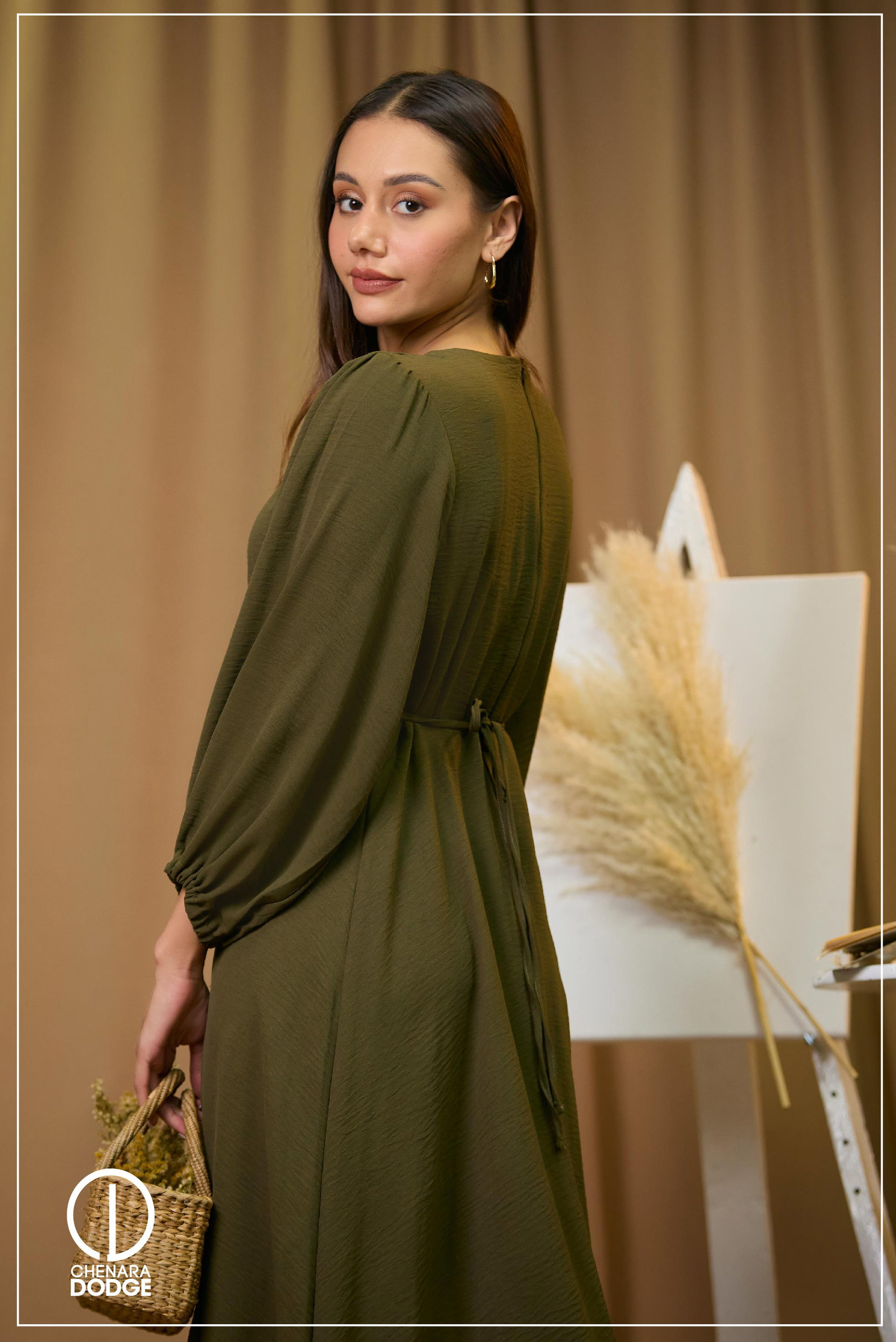 NATALIA BUSTIER MIDI DRESS