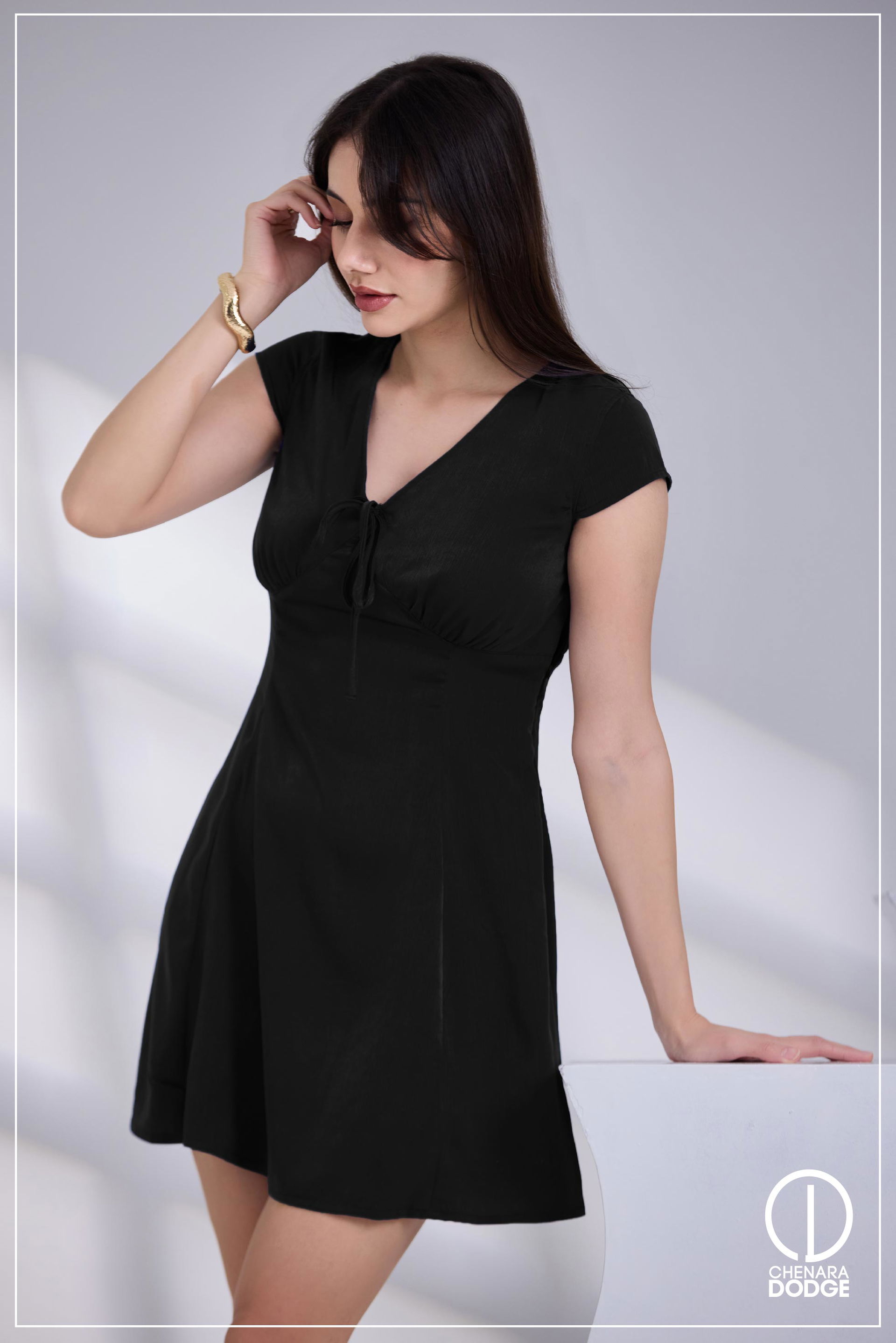 NEHA V-NECK MINI DRESS