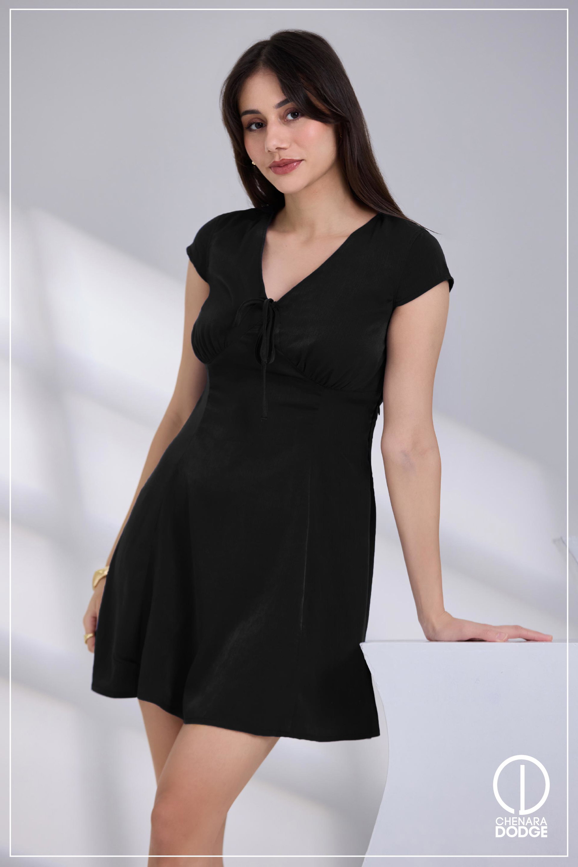 NEHA V-NECK MINI DRESS