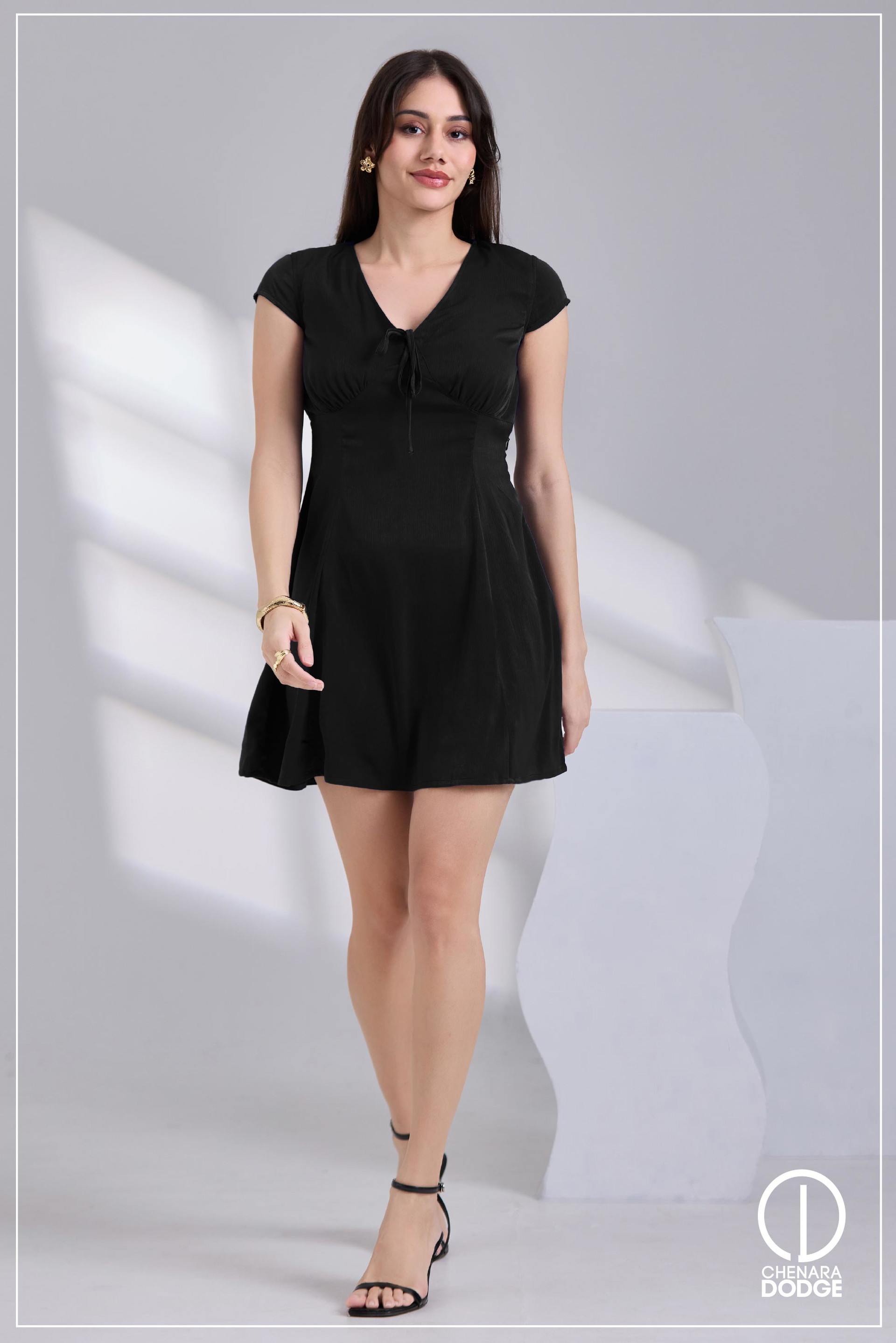 NEHA V-NECK MINI DRESS