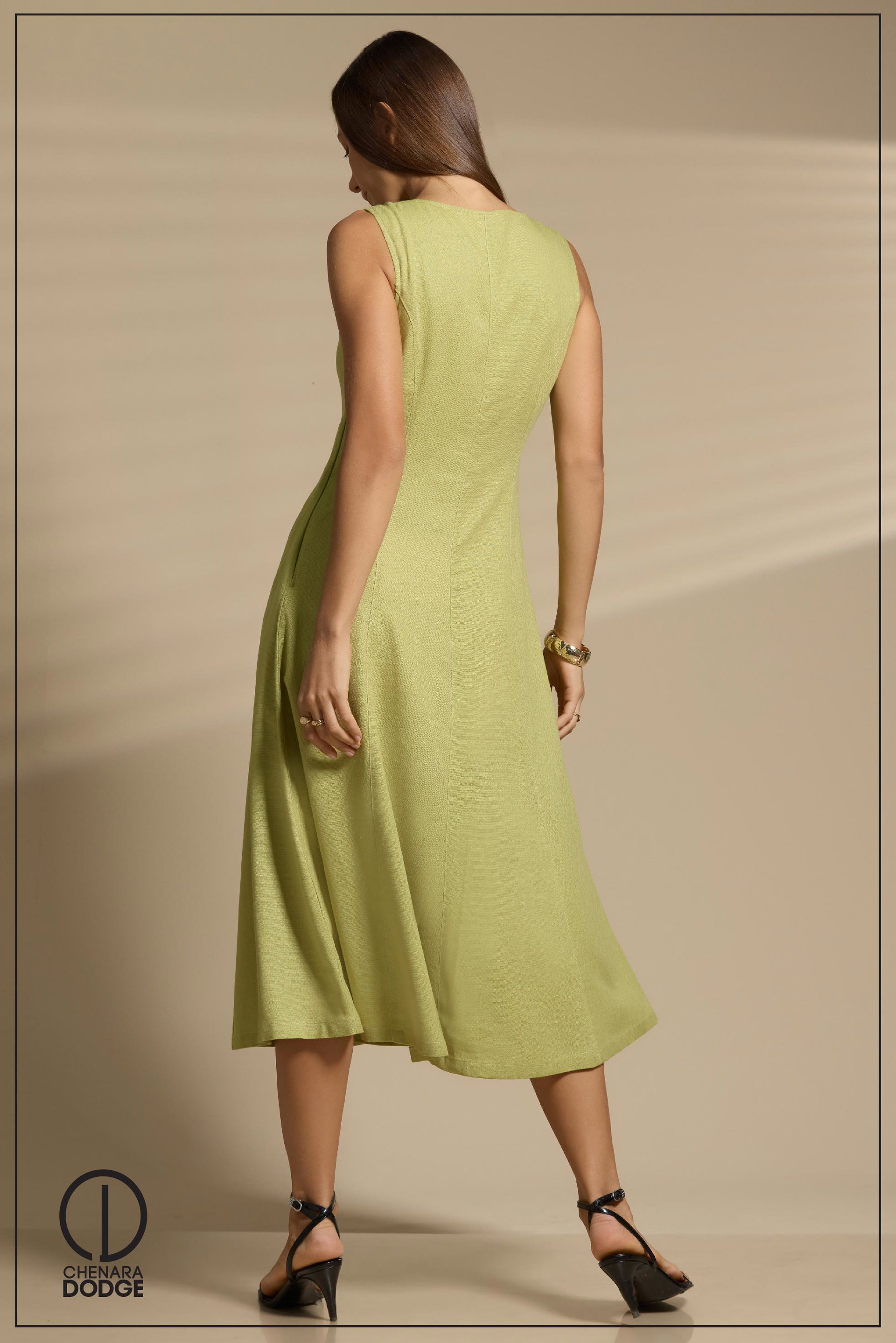 NERINA BUTTON DOWN MIDI DRESS