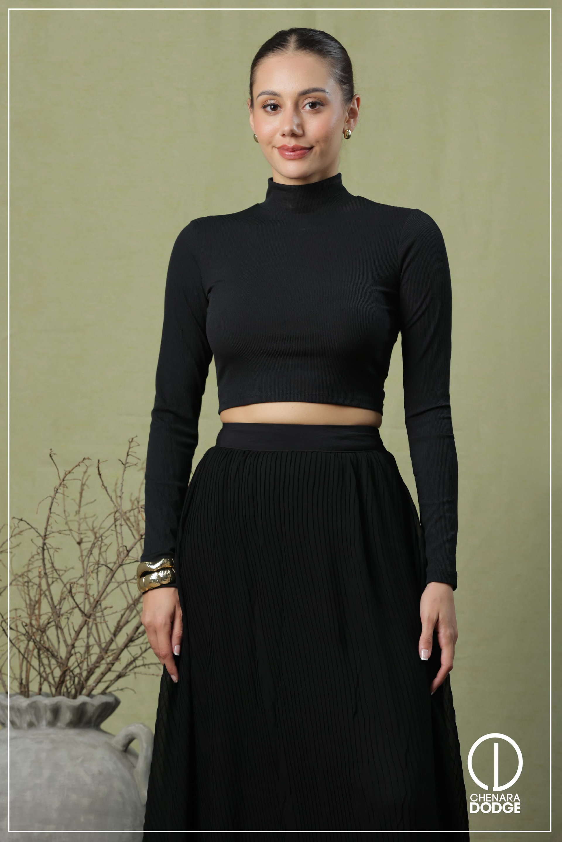 NINA PLEATED MIDI SKIRT