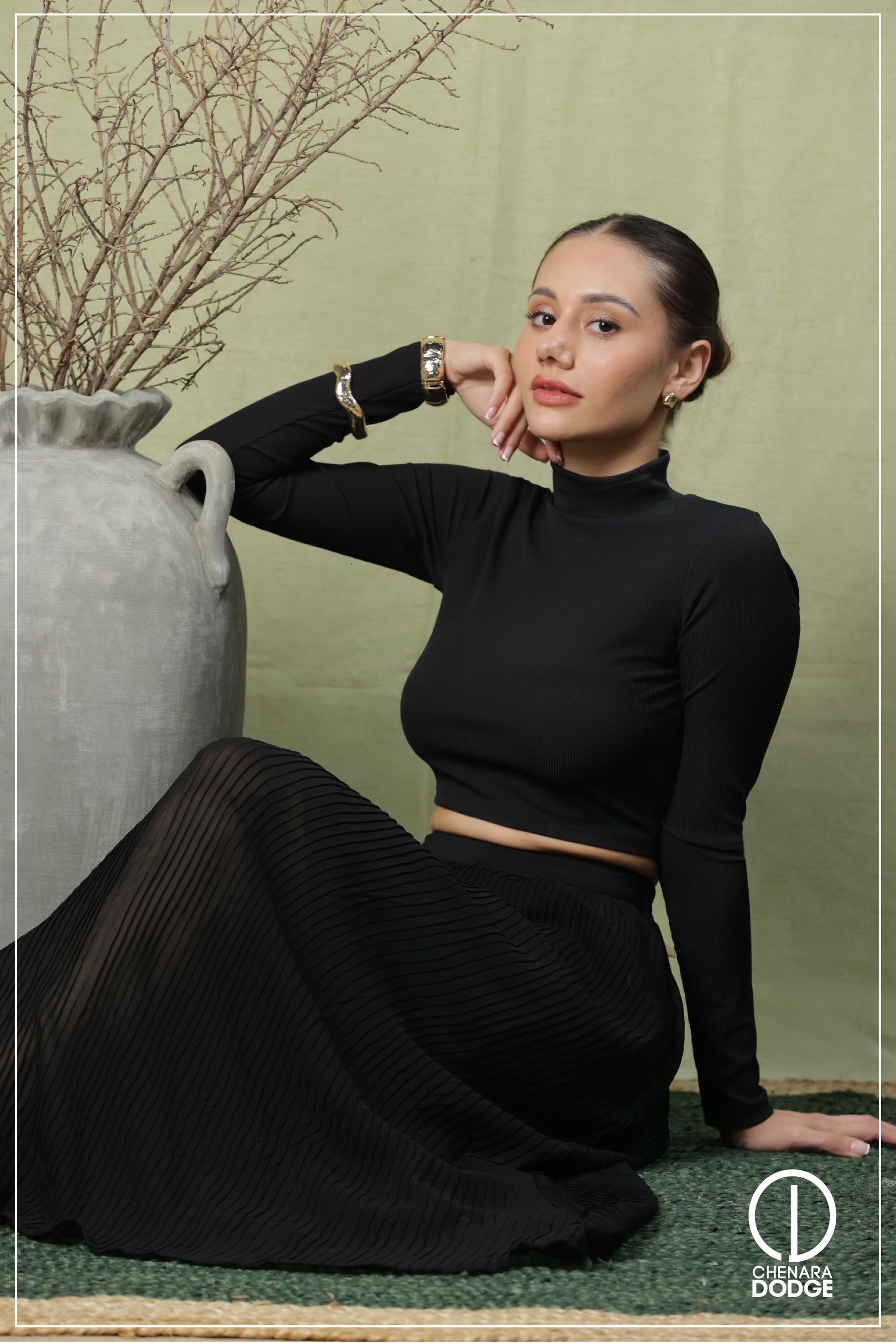 NINA PLEATED MIDI SKIRT