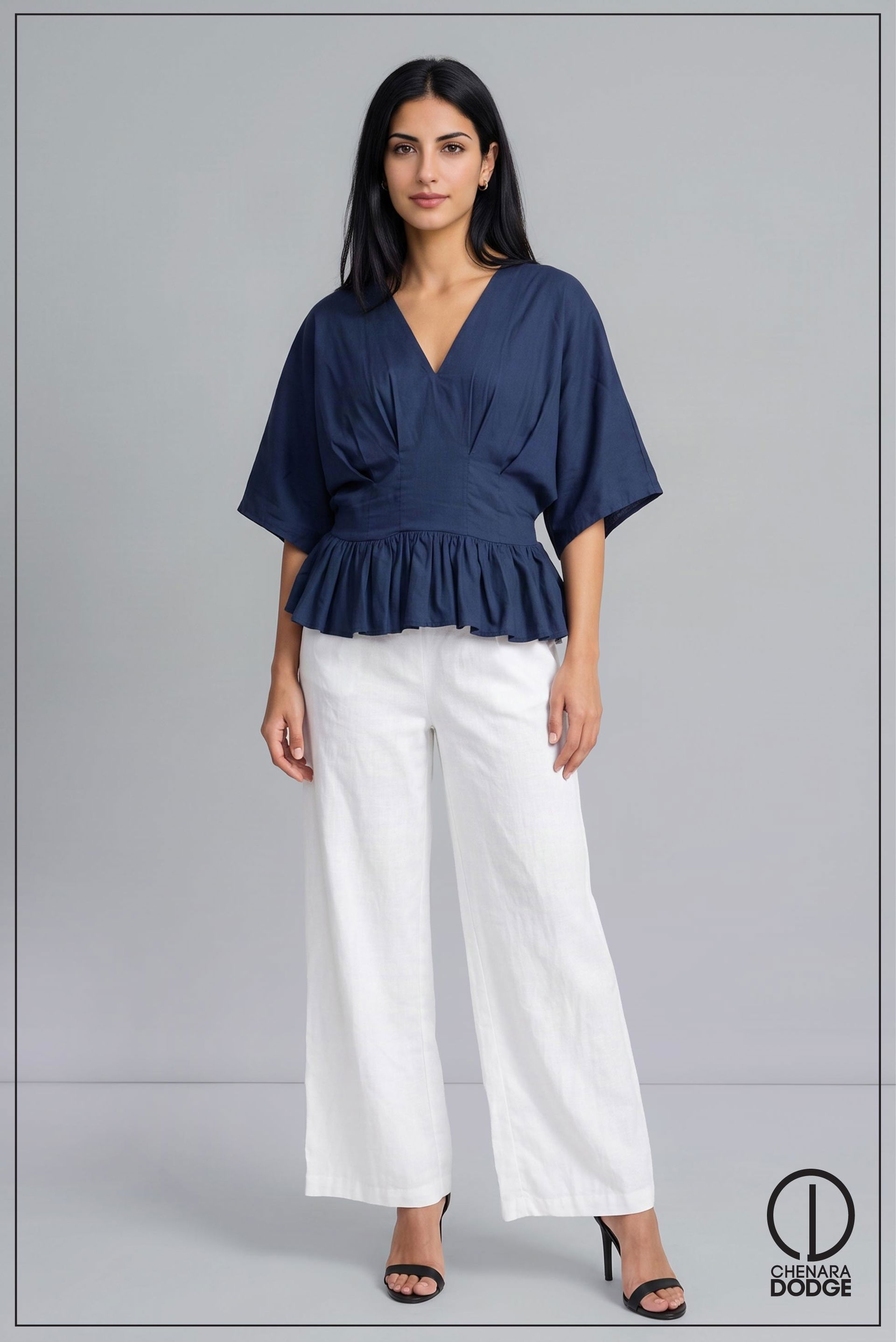 NOA V NECK PLEATED TOP