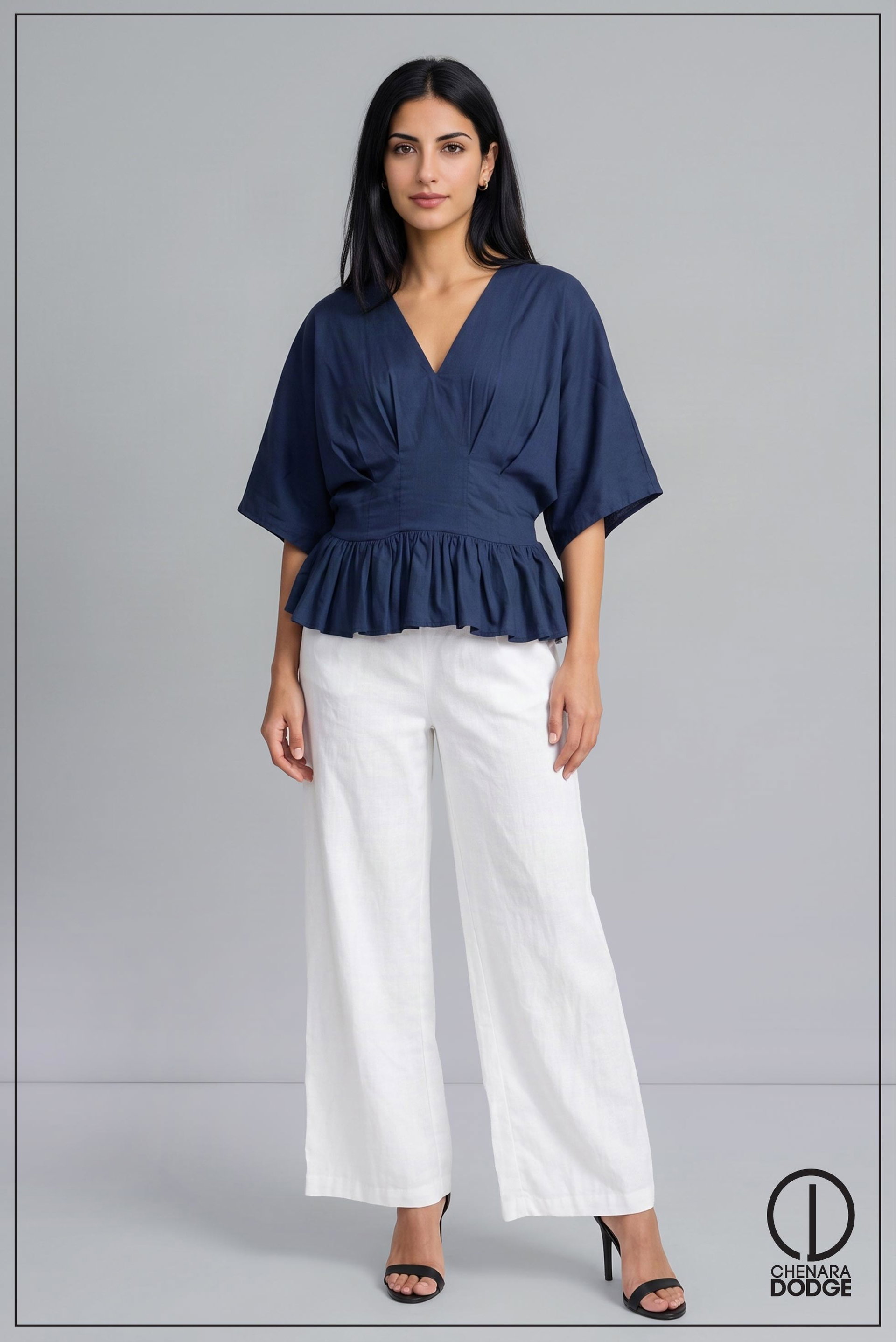 NOA V NECK PLEATED TOP