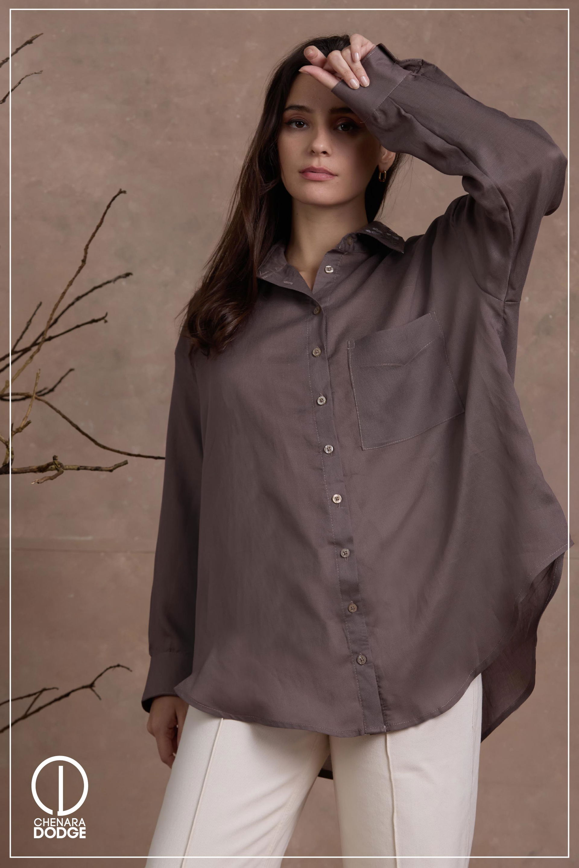 OLIVIA BUTTON DOWN EMB SHIRT