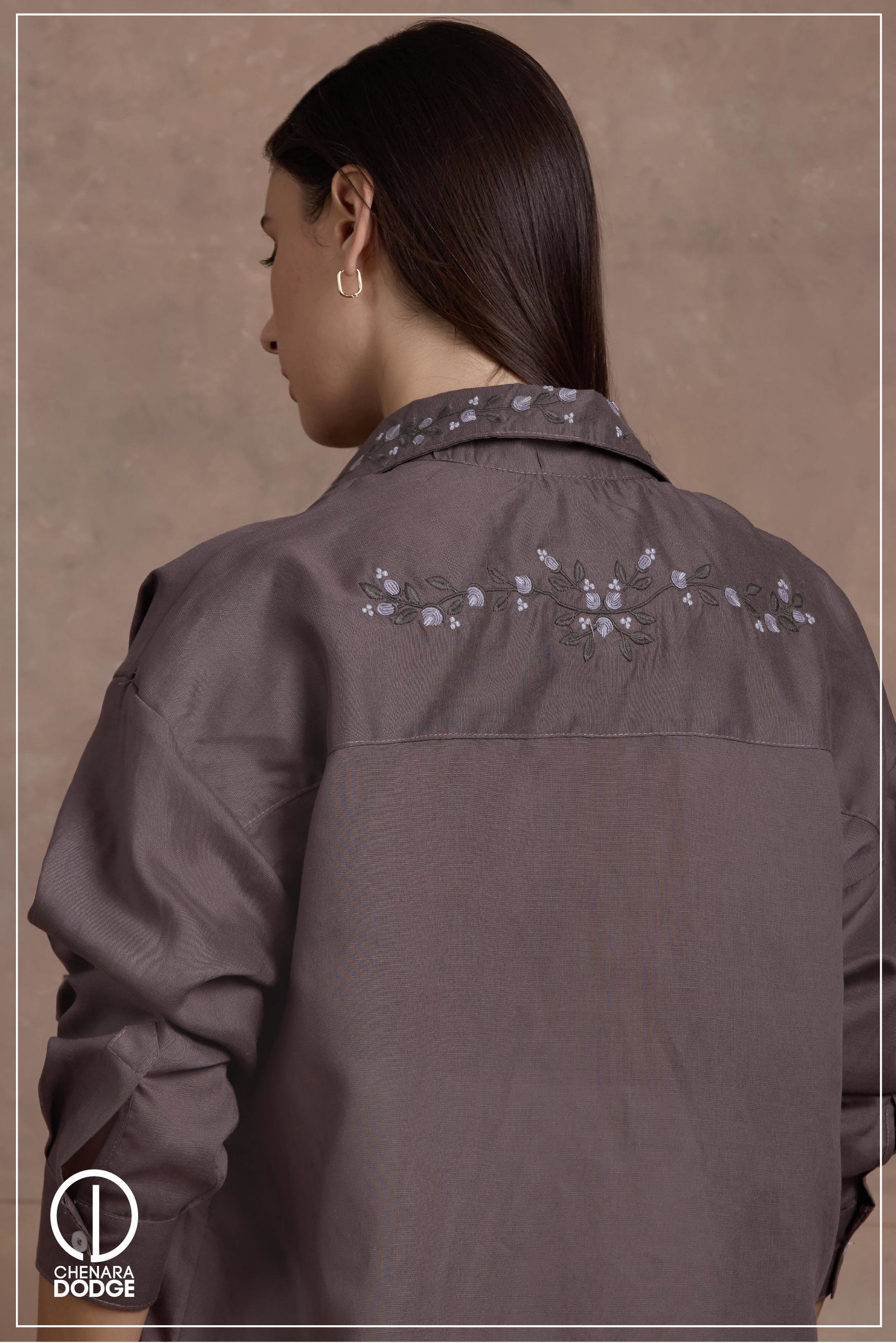 OLIVIA BUTTON DOWN EMB SHIRT