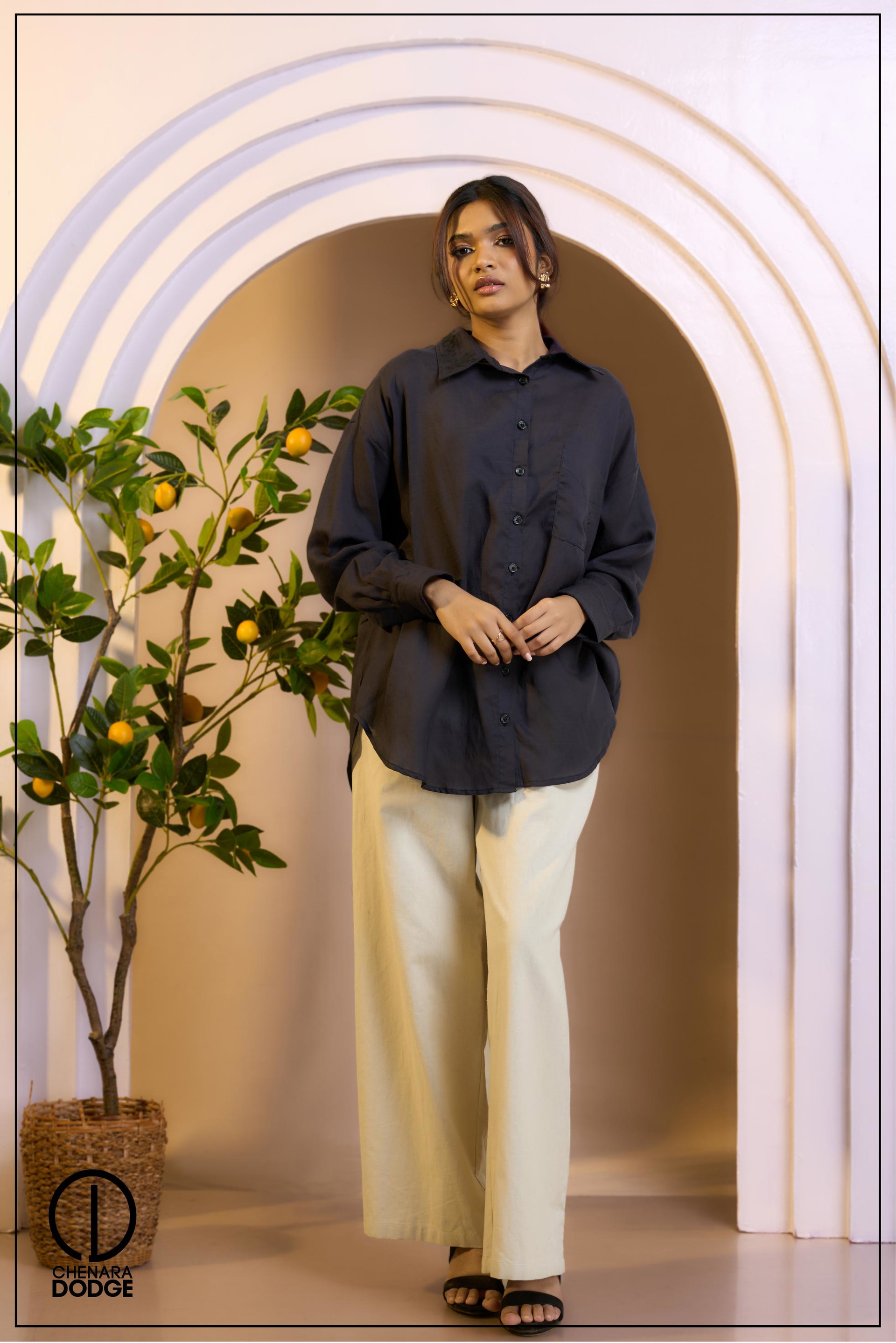  OLIVIA EMB BUTTON DOWN SHIRT