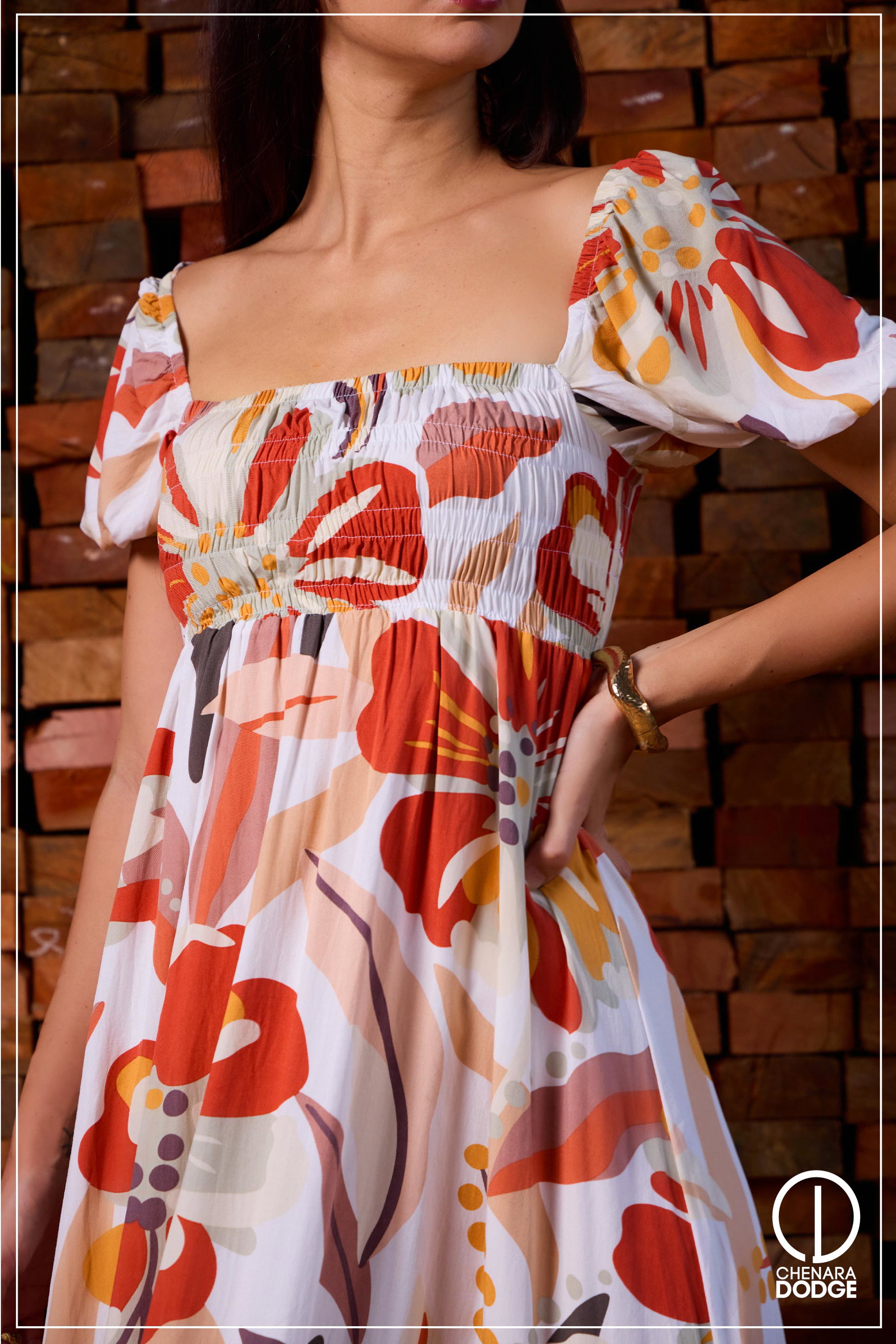 OLIVIA GATHERED MAXI DRESS 
