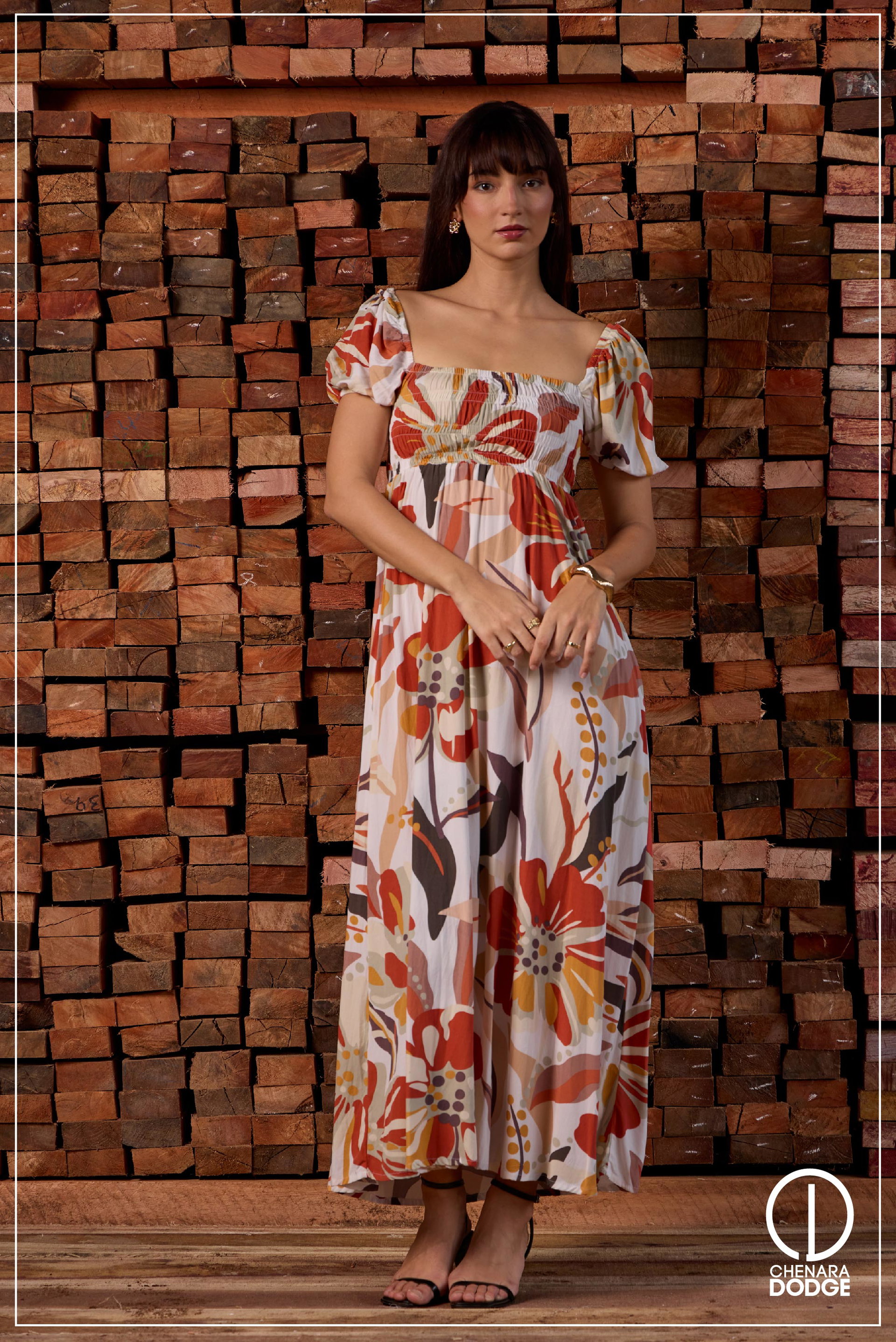 OLIVIA GATHERED MAXI DRESS 