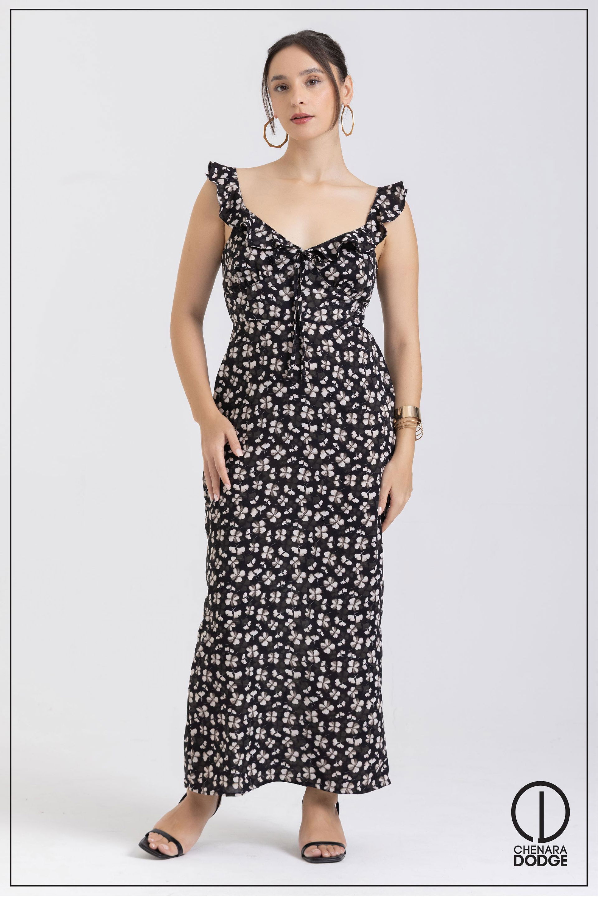 OPAL V-NECK SLEEVELESS MAXI DRESS