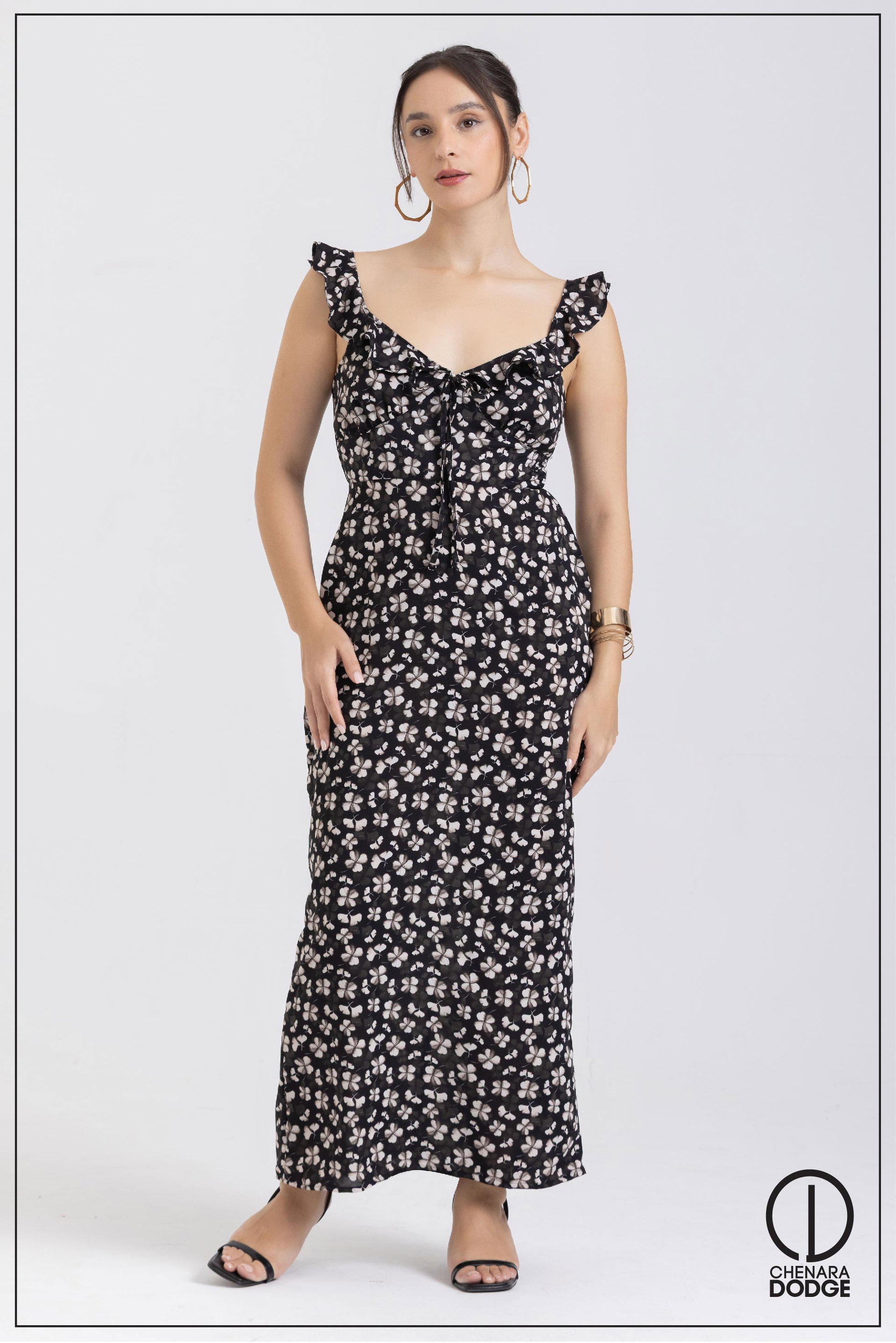 OPAL V-NECK SLEEVELESS MAXI DRESS