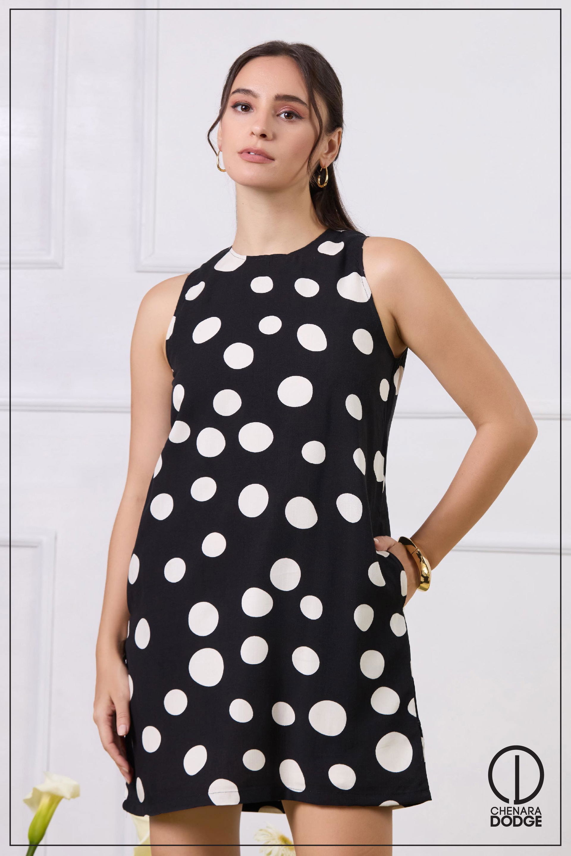 ORNELLA ROUND NECK MINI DRESS