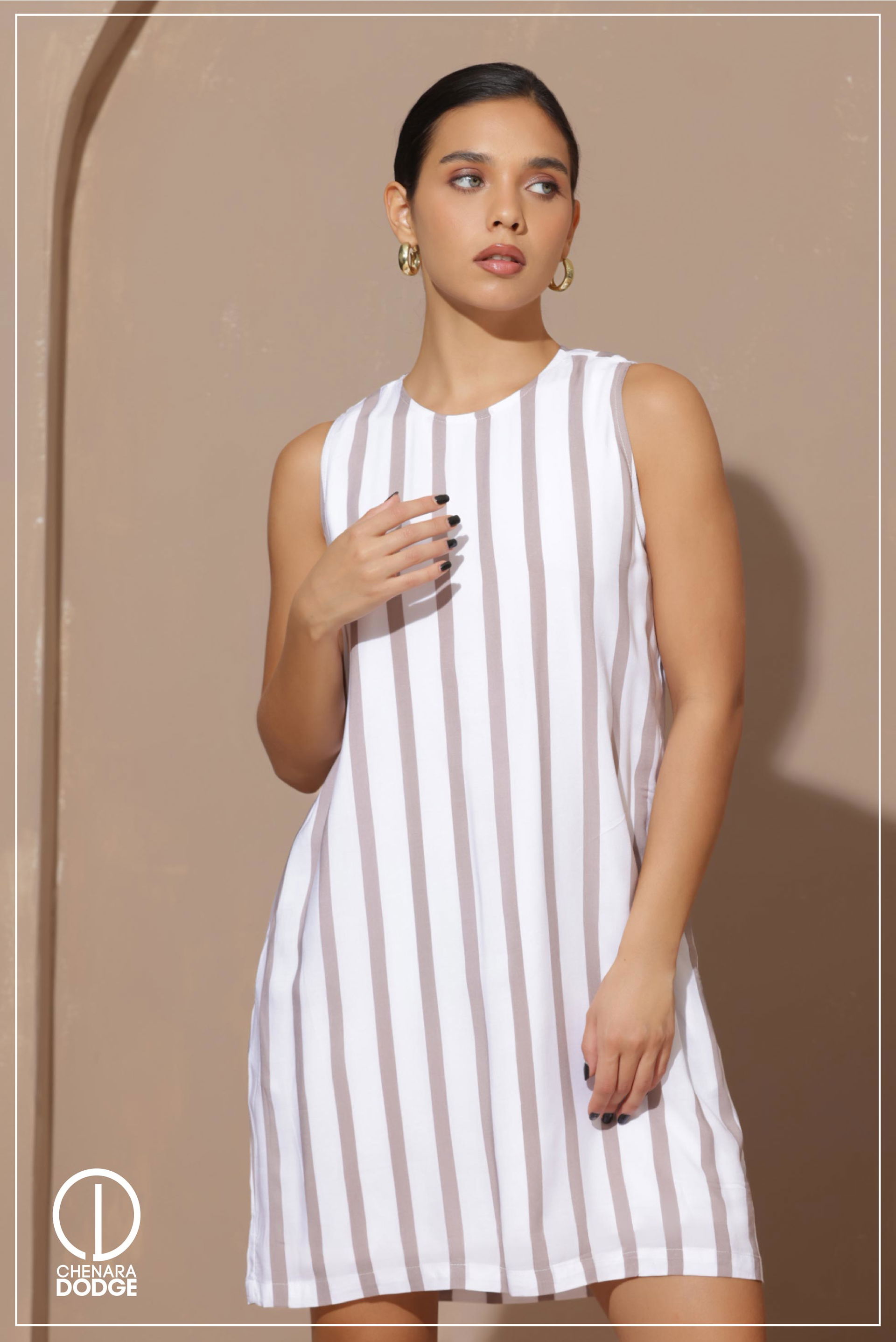 ORNELLA ROUND NECK MINI DRESS