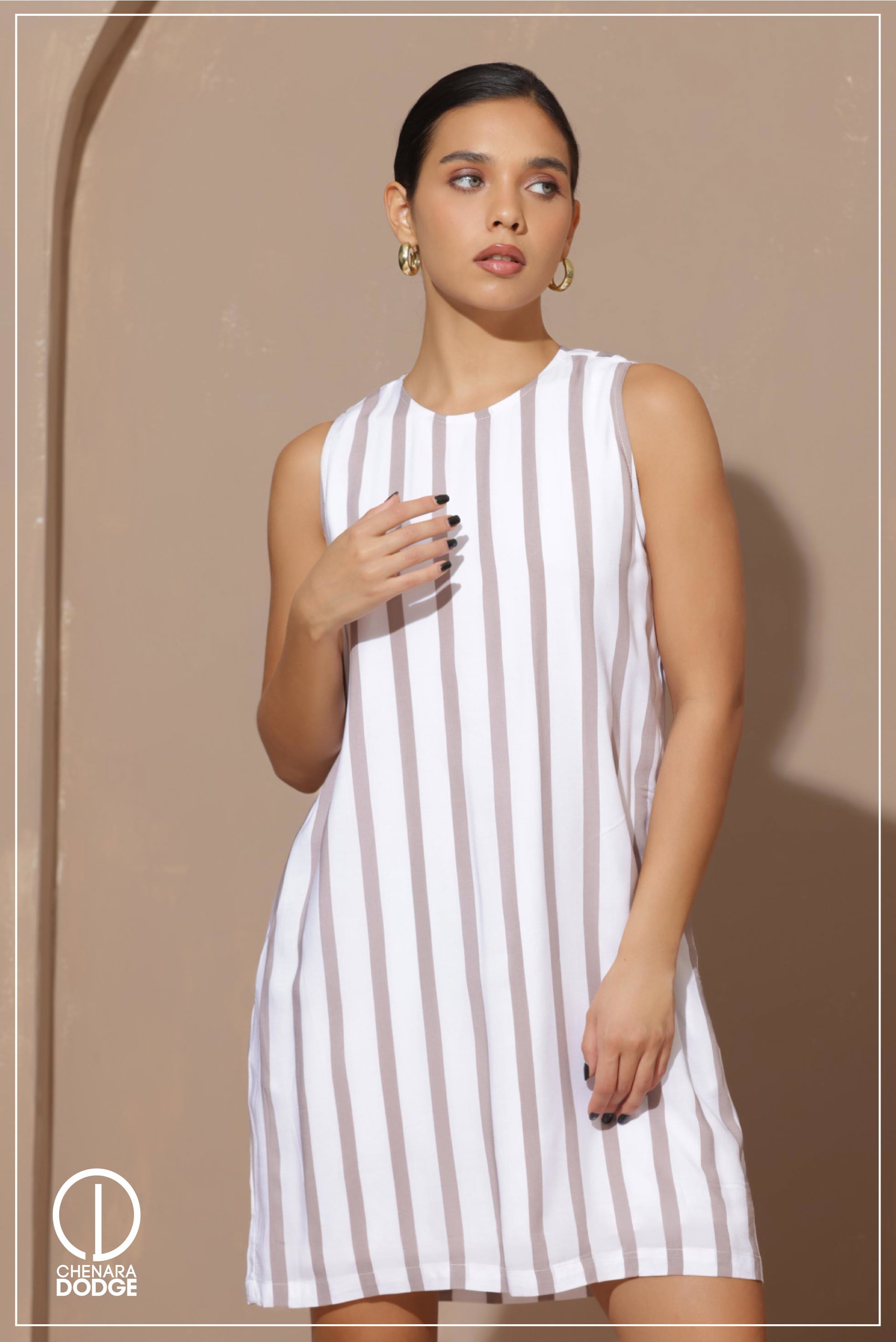 ORNELLA ROUND NECK MINI DRESS