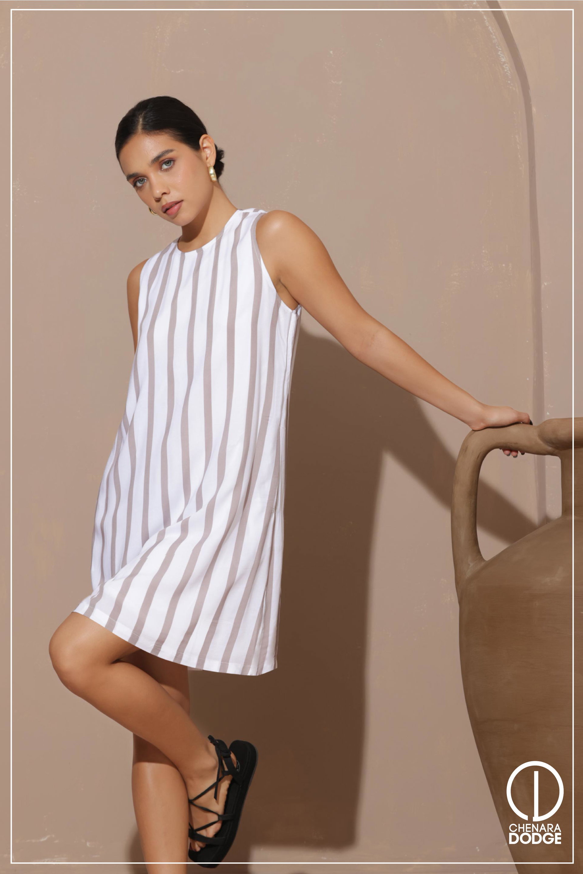 ORNELLA ROUND NECK MINI DRESS