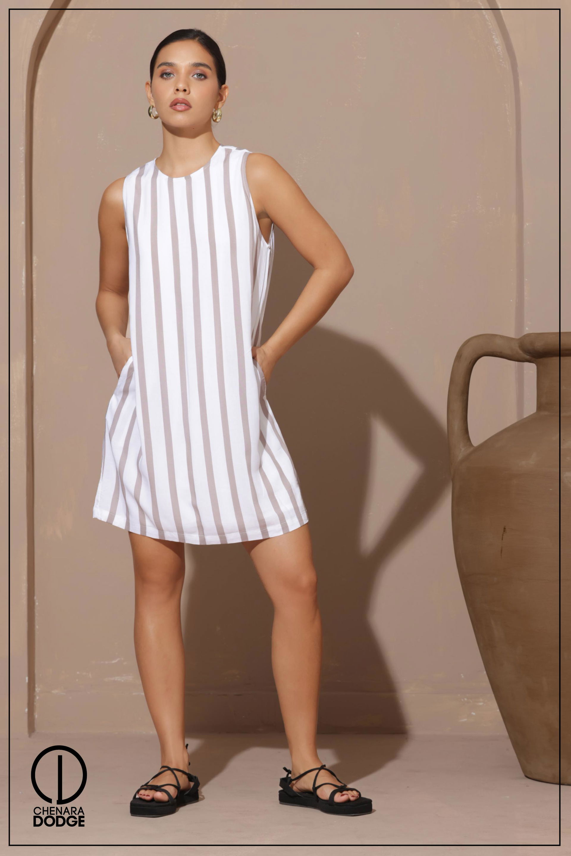 ORNELLA ROUND NECK MINI DRESS
