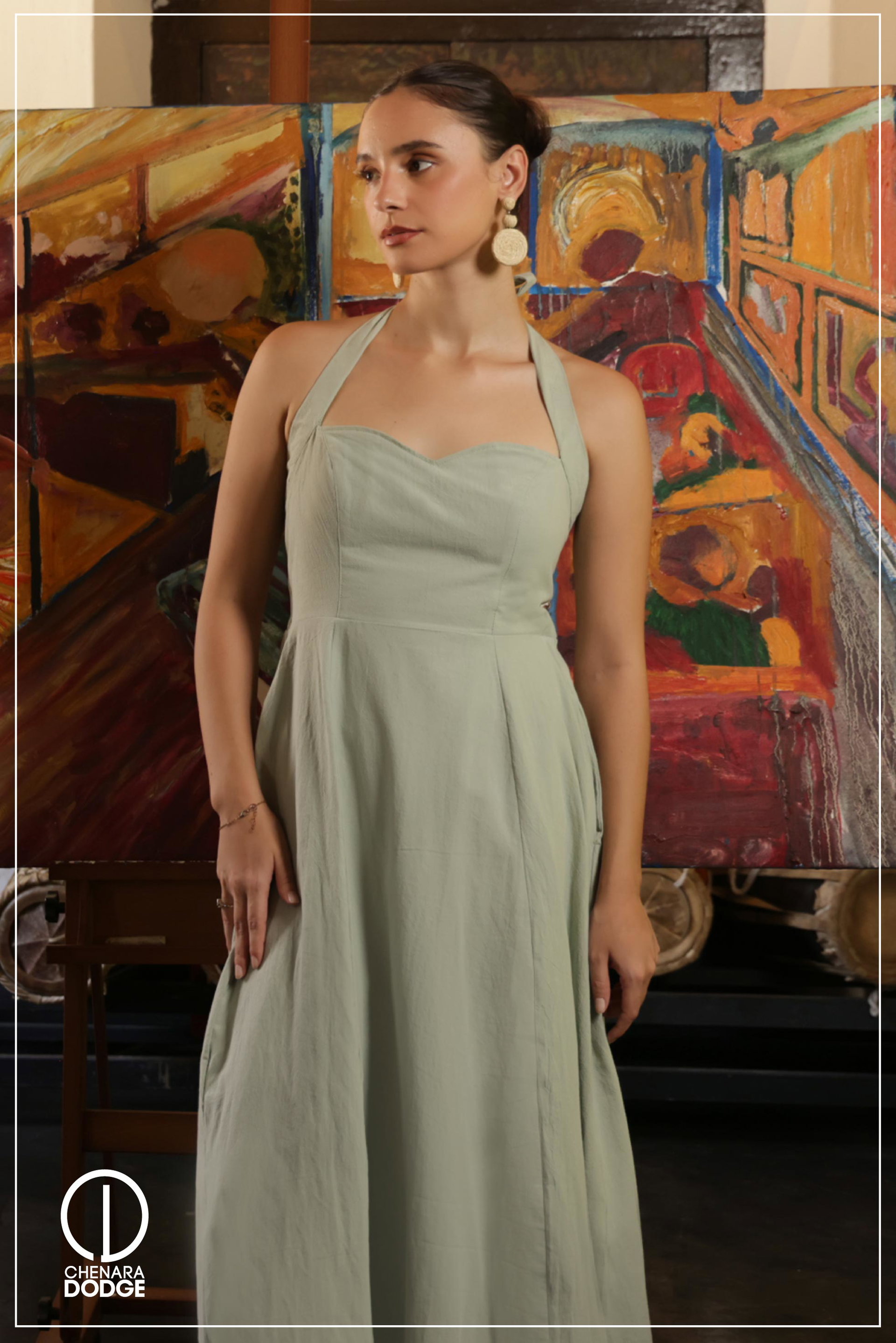 PINKY HALTER NECK MAXI DRESS