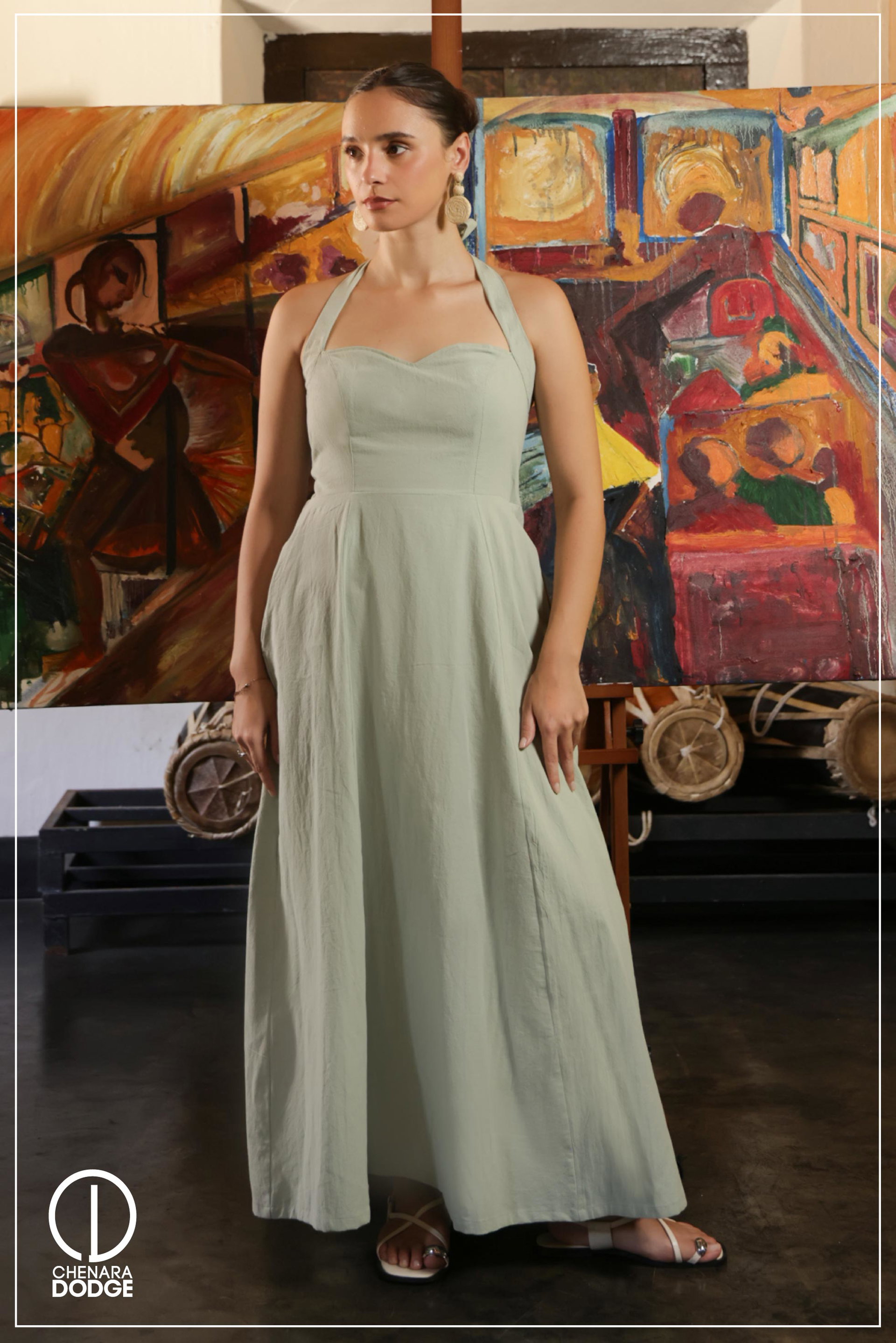 PINKY HALTER NECK MAXI DRESS