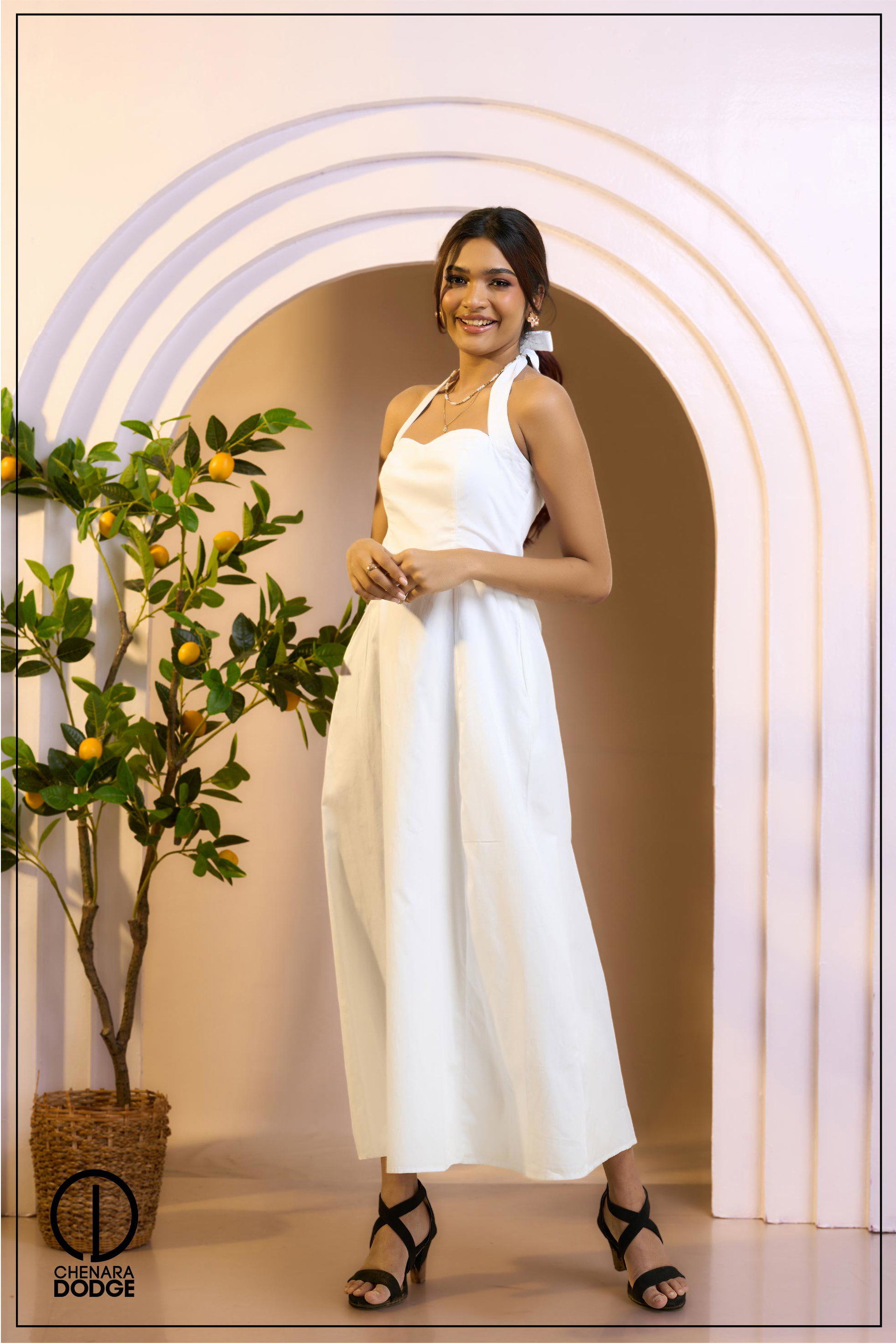 PINKY HALTER NECK MAXI DRESS
