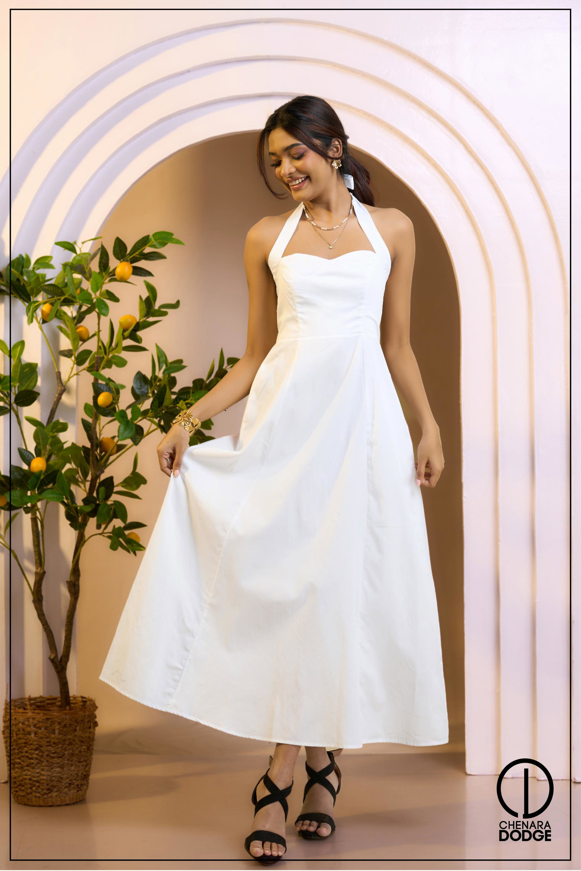 PINKY HALTER NECK MAXI DRESS