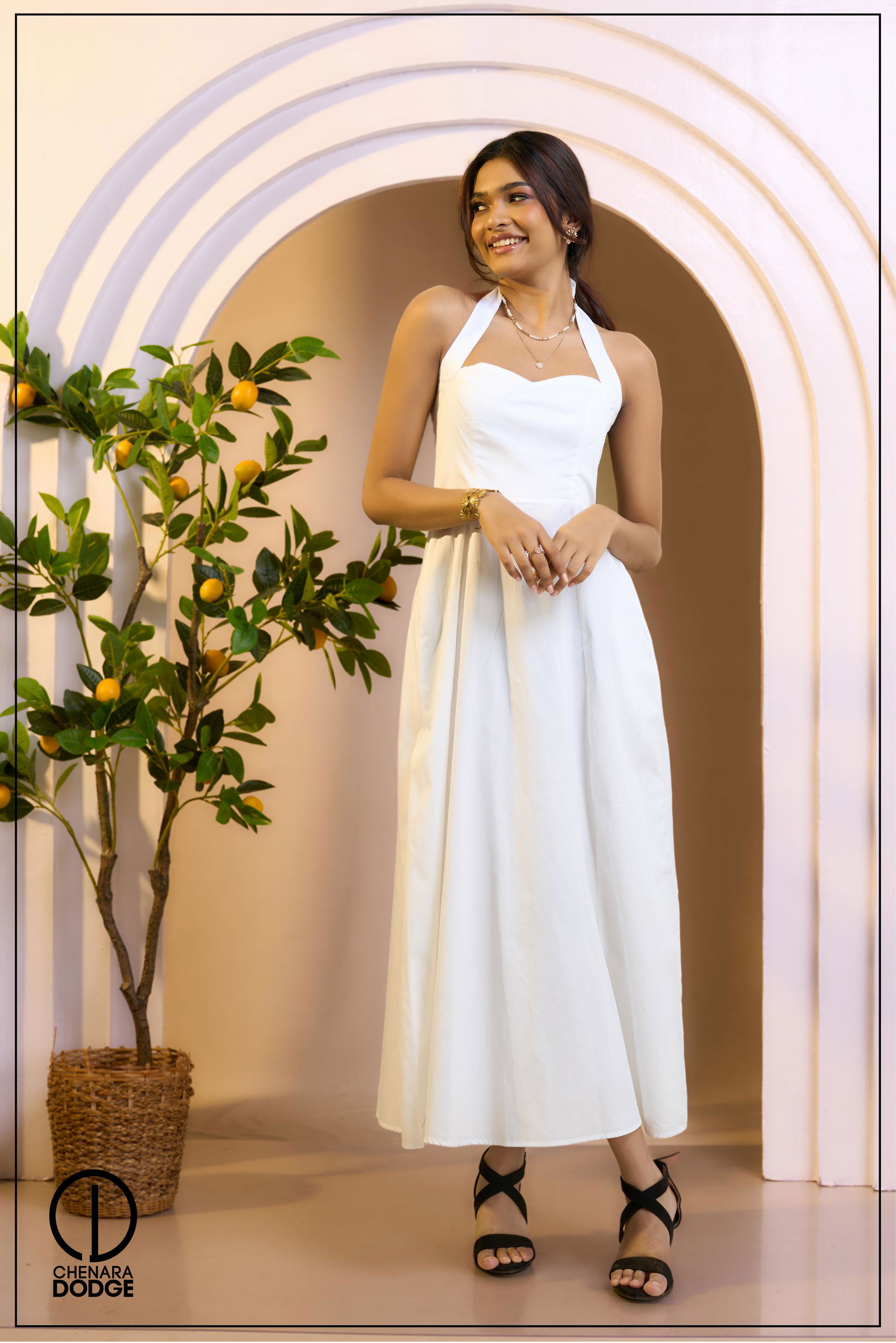 PINKY HALTER NECK MAXI DRESS