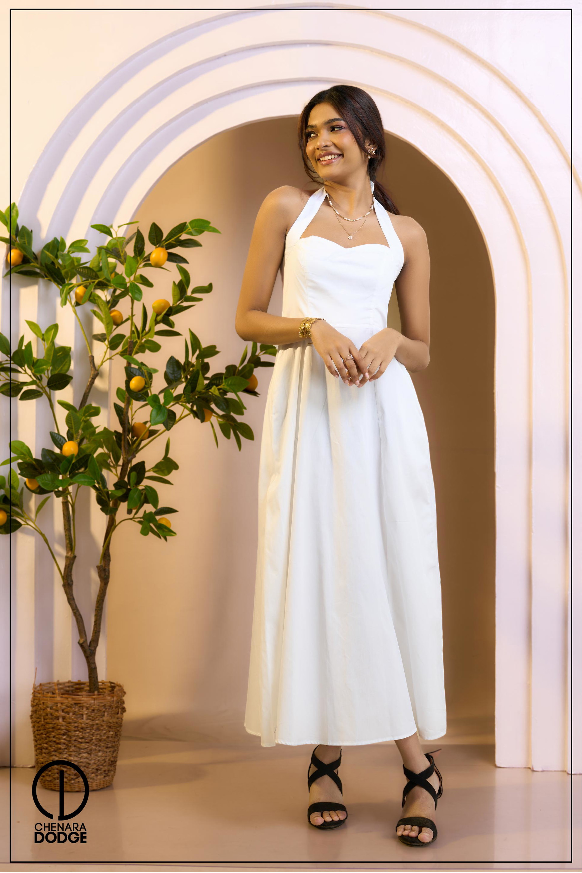 PINKY HALTER NECK MAXI DRESS