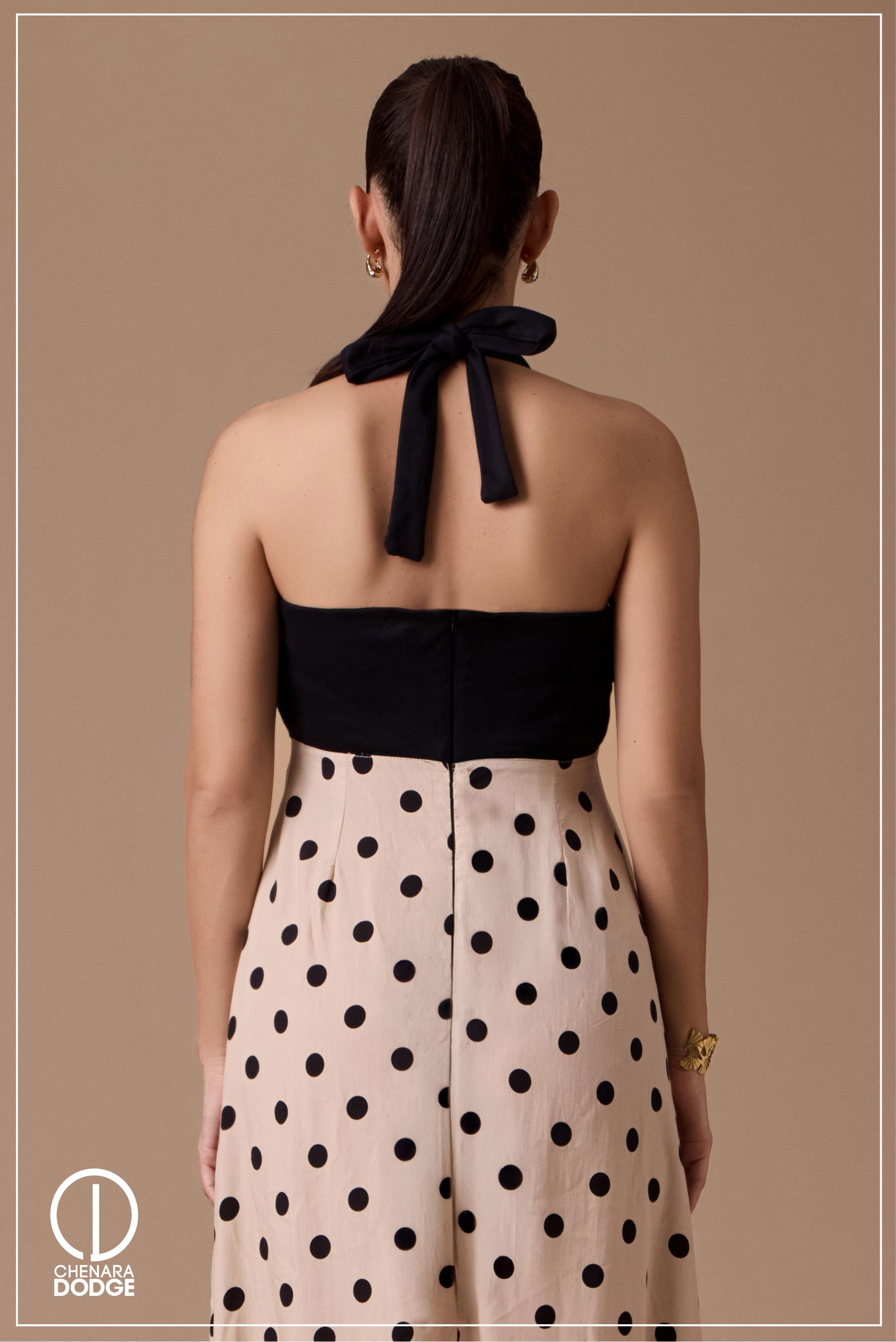 PINKY HALTER NECK MIDI DRESS