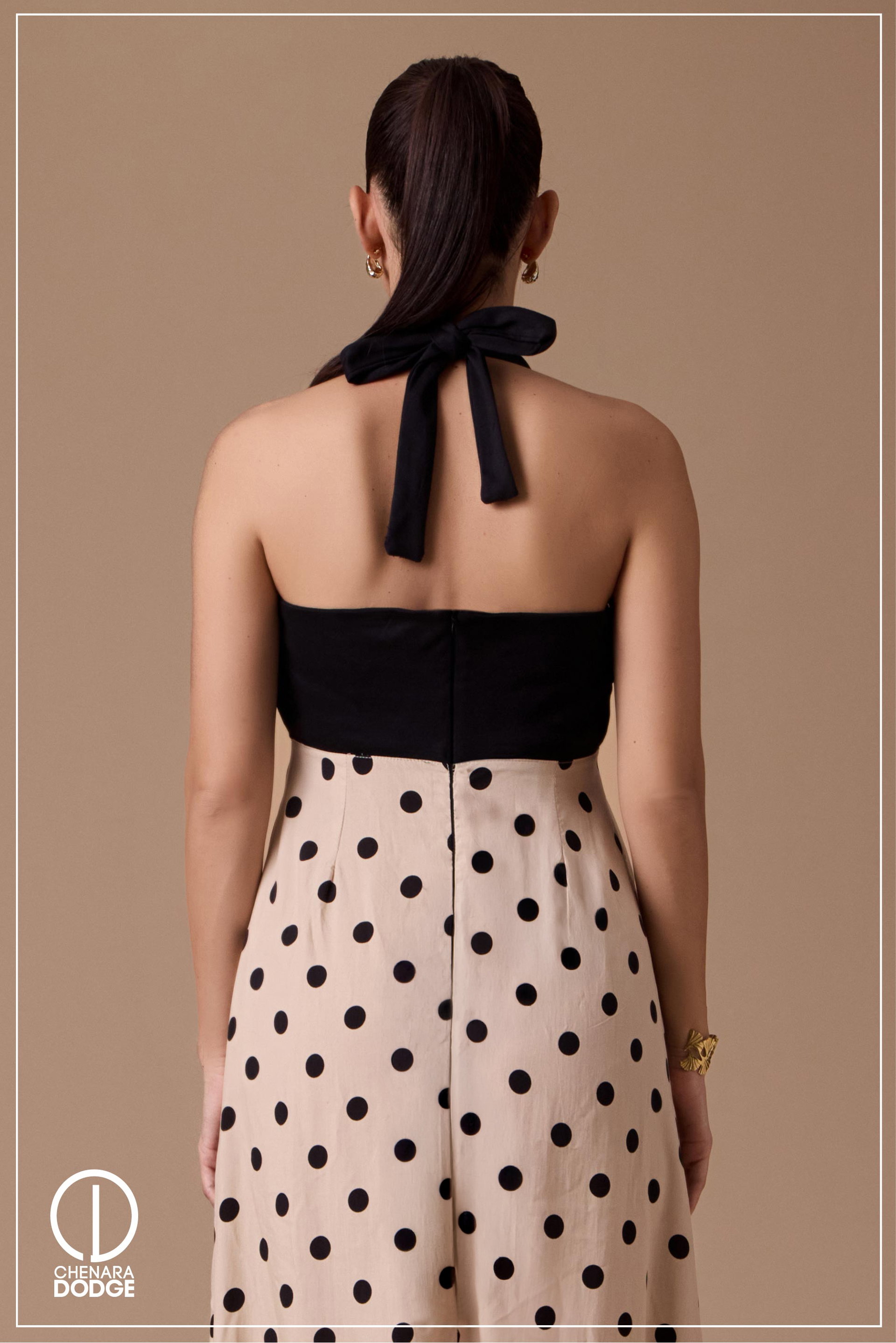 PINKY HALTER NECK MIDI DRESS