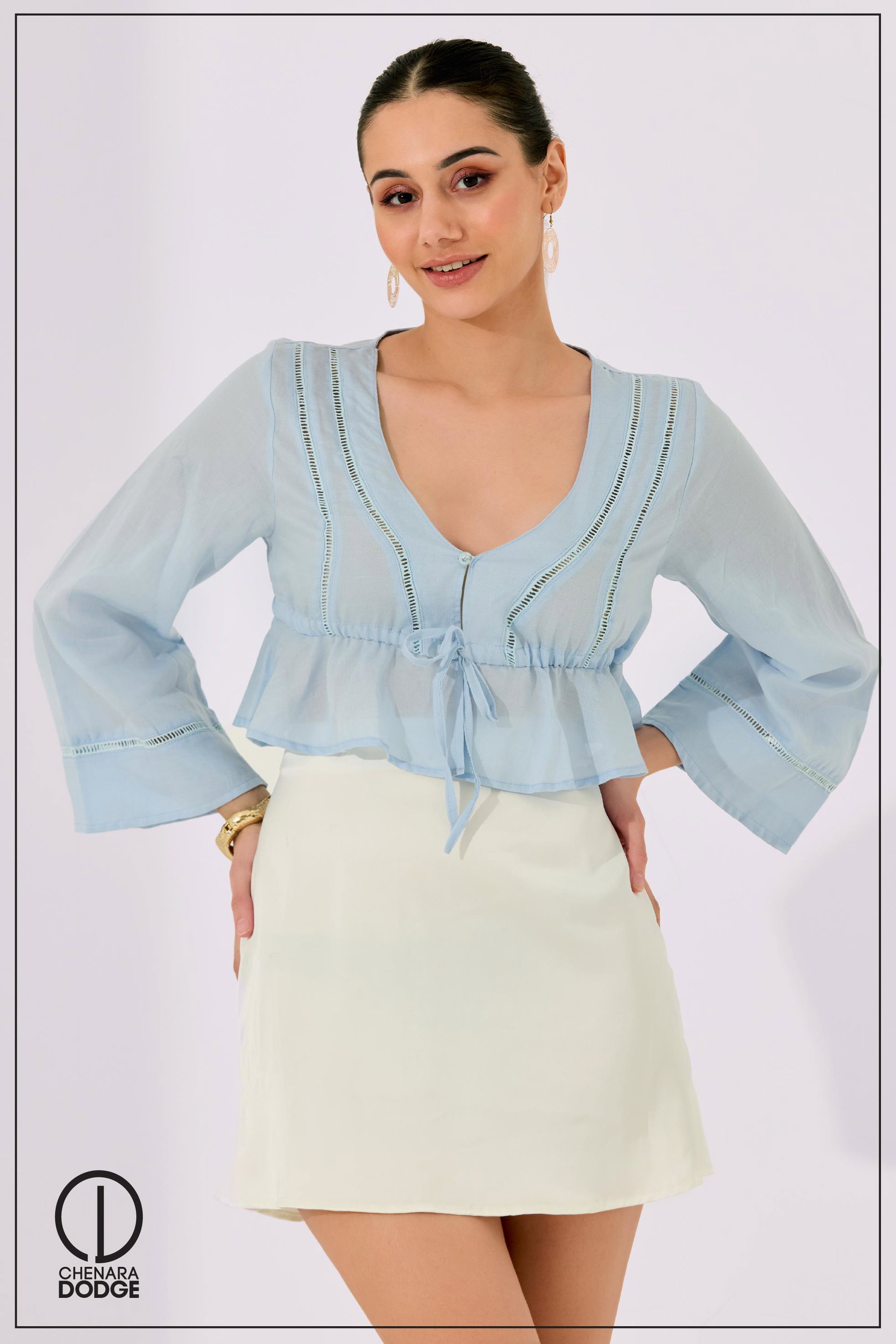POSEY TIE UP DETAILED CROP TOP