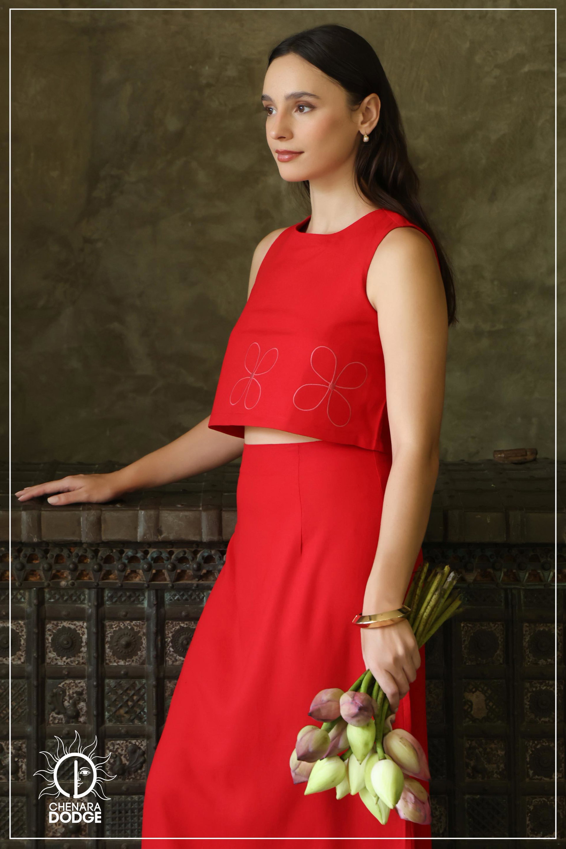 RADHYA EMB TWO PIECE LUNGI SET