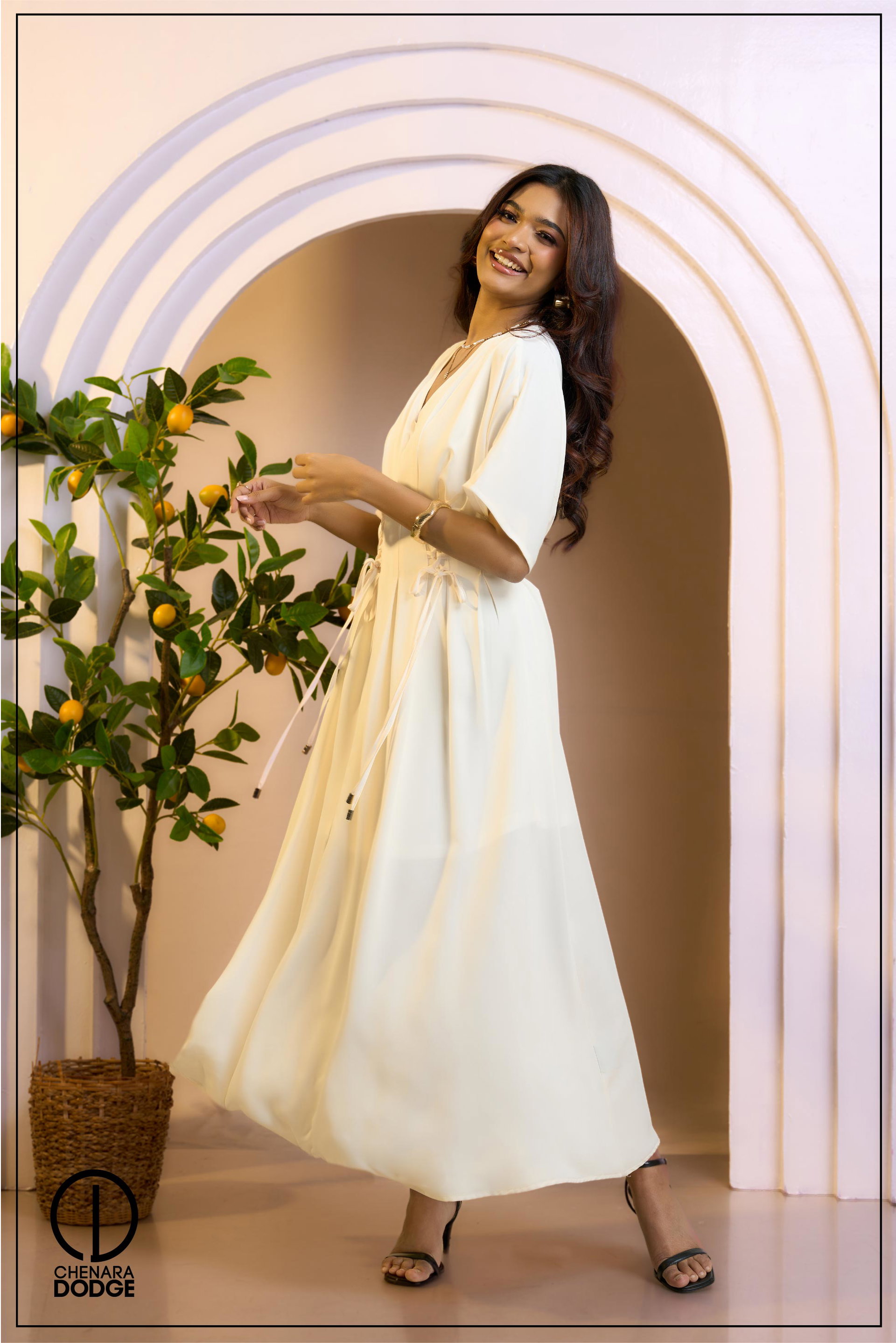 RANGLAN V NECK MAXI DRESS