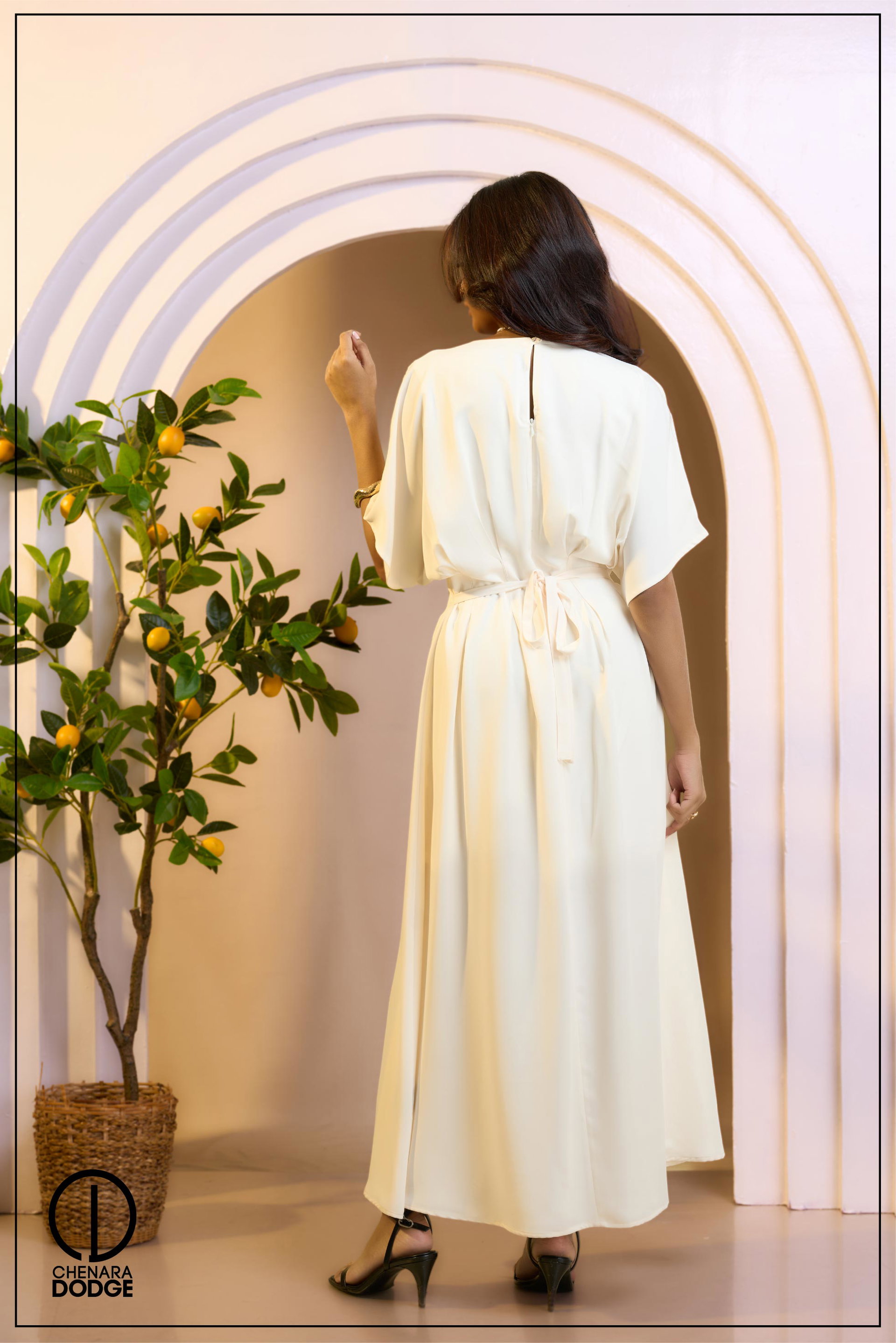 RANGLAN V NECK MAXI DRESS