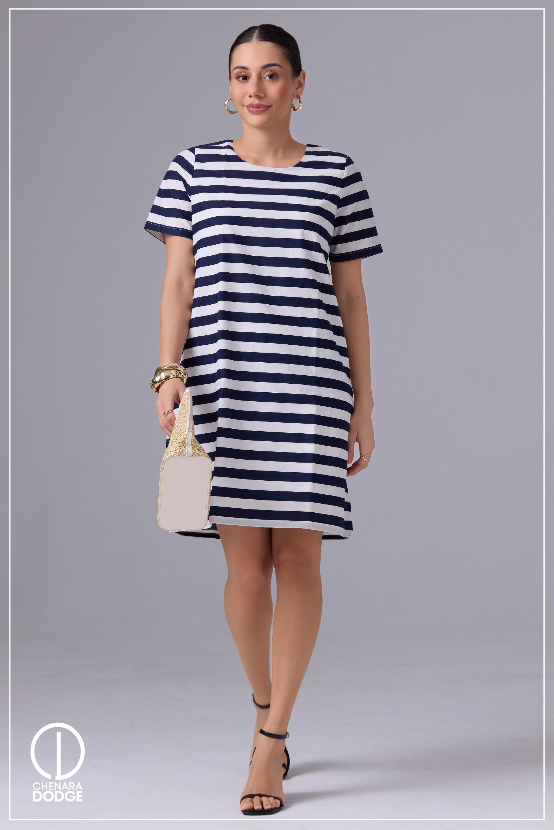 Navy Blue & White Stripe