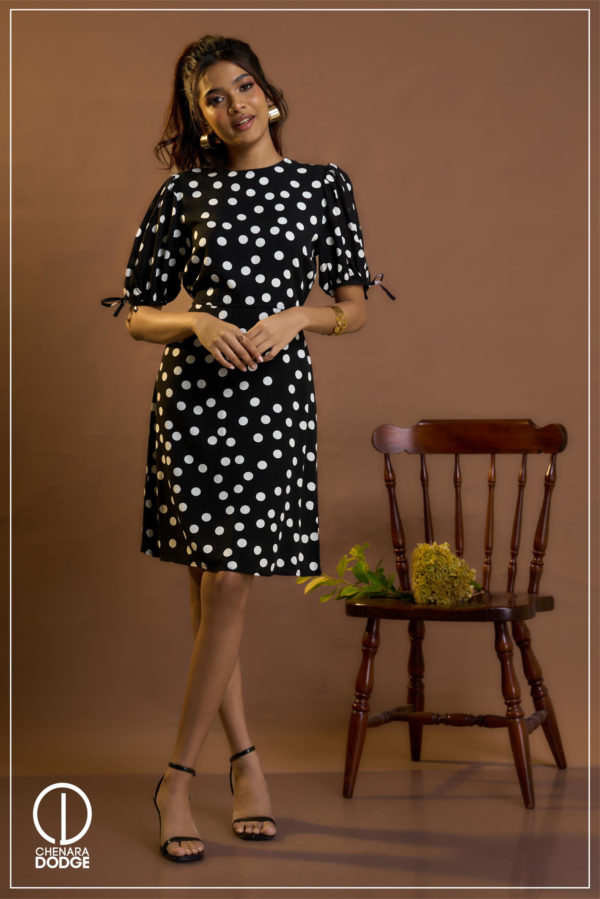 ROSE PUFF SLEEVE MINI DRESS