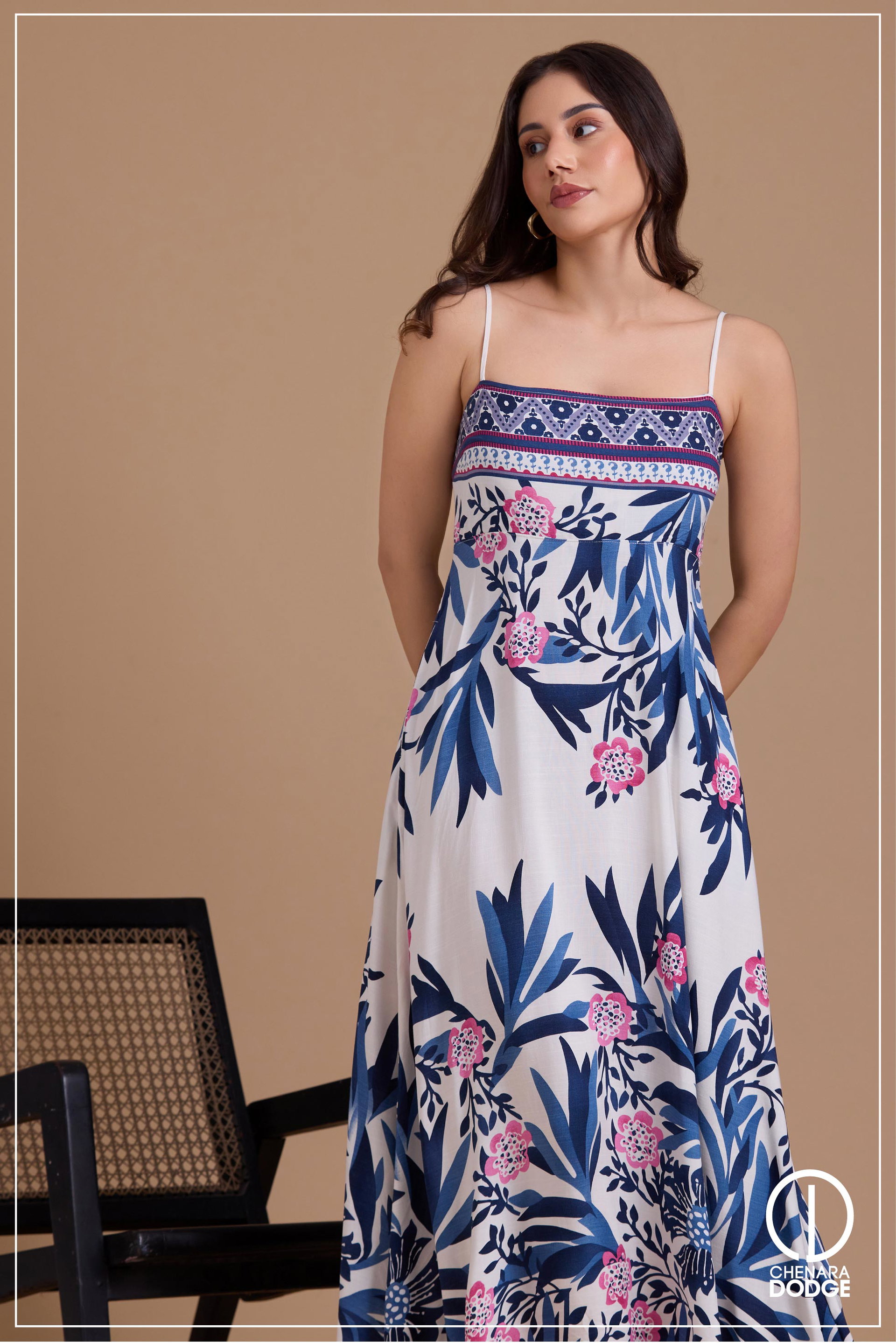 ROSIE STRAPPY PRINTED MAXI DRESS
