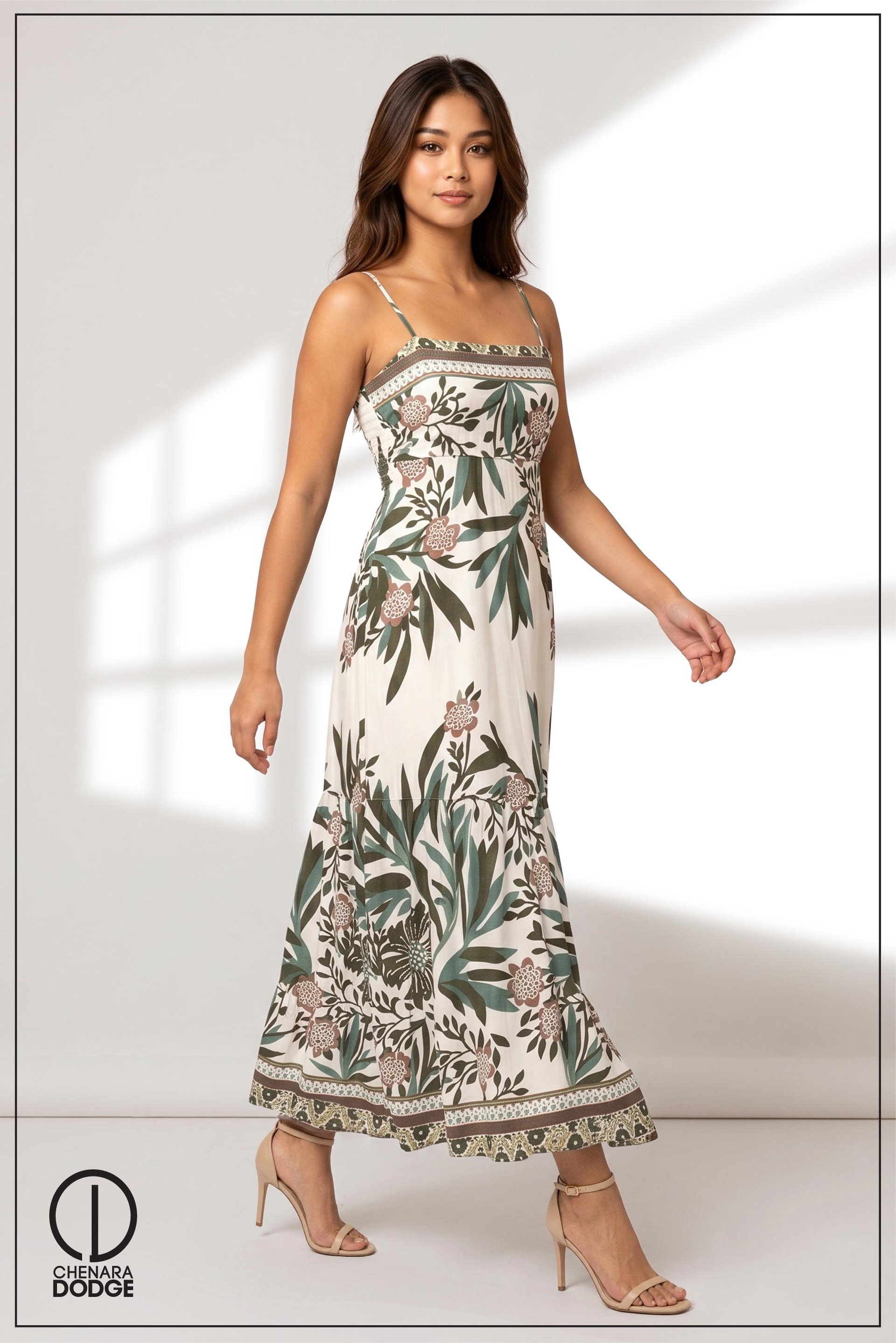 ROSIE STRAPPY PRINTED MAXI DRESS